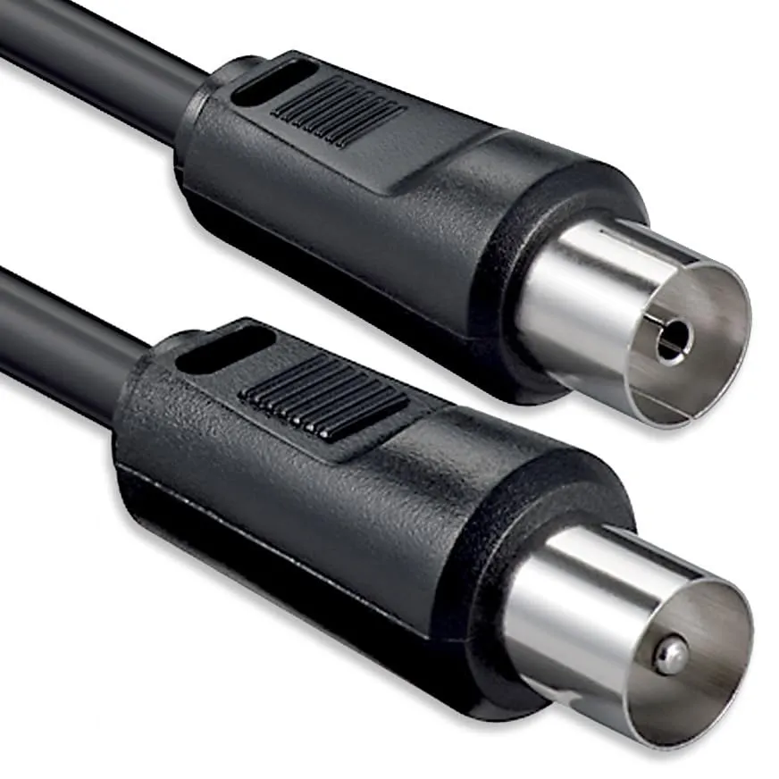 1aTTack.de Cavo antenna SAT 1,5m 2x spina coassiale schermata > presa nero St-Ku 75db - immagine 1