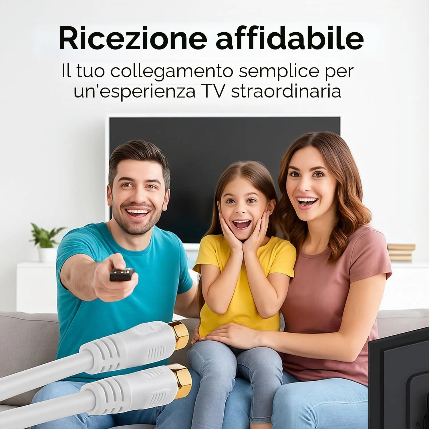 1aTTack.de Cavo Antenna SAT F-F Placcato Oro 1,5m Bianco (5 Pezzi) - immagine 4