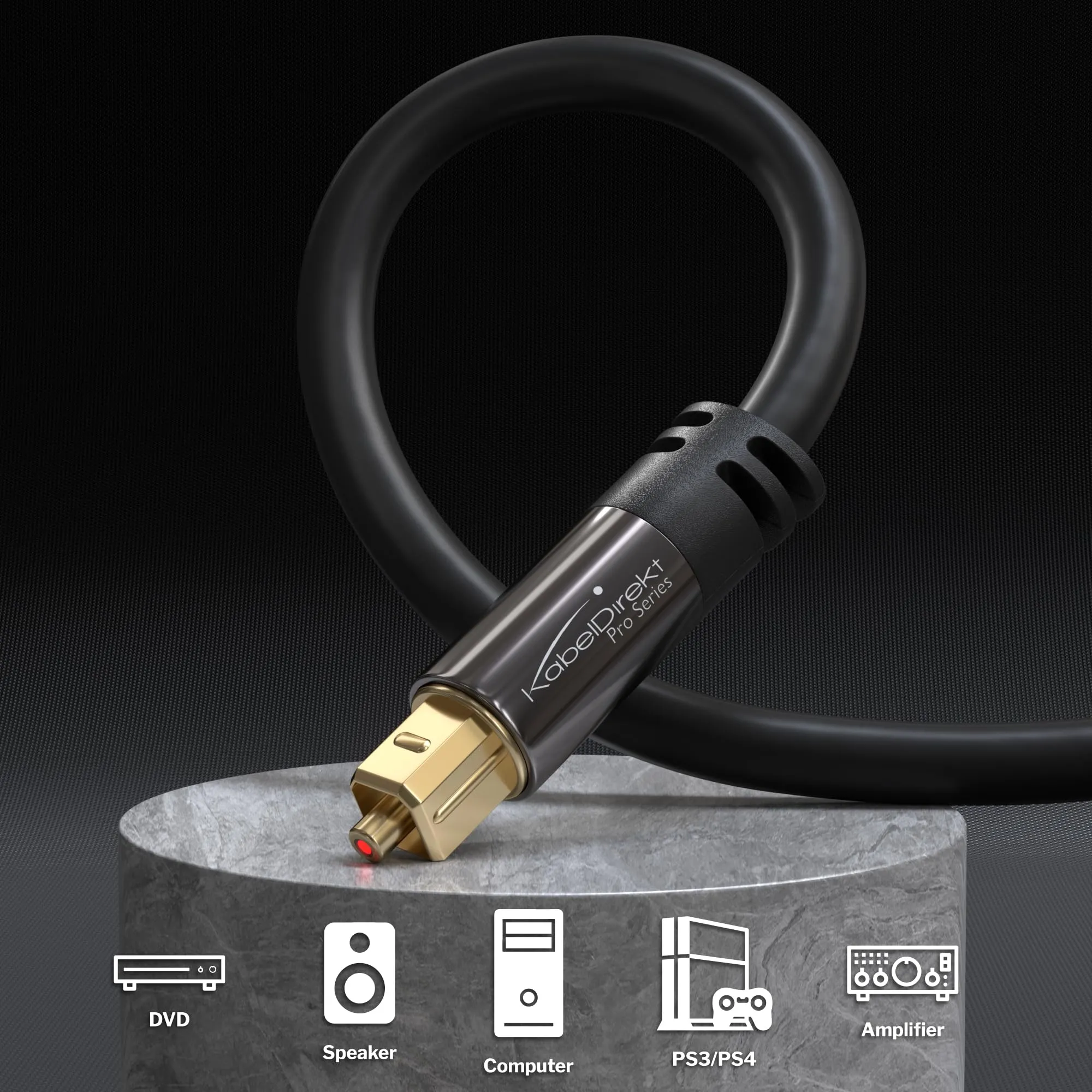 KabelDirekt Cavo Audio Ottico TOSLINK 12,5m - immagine 2