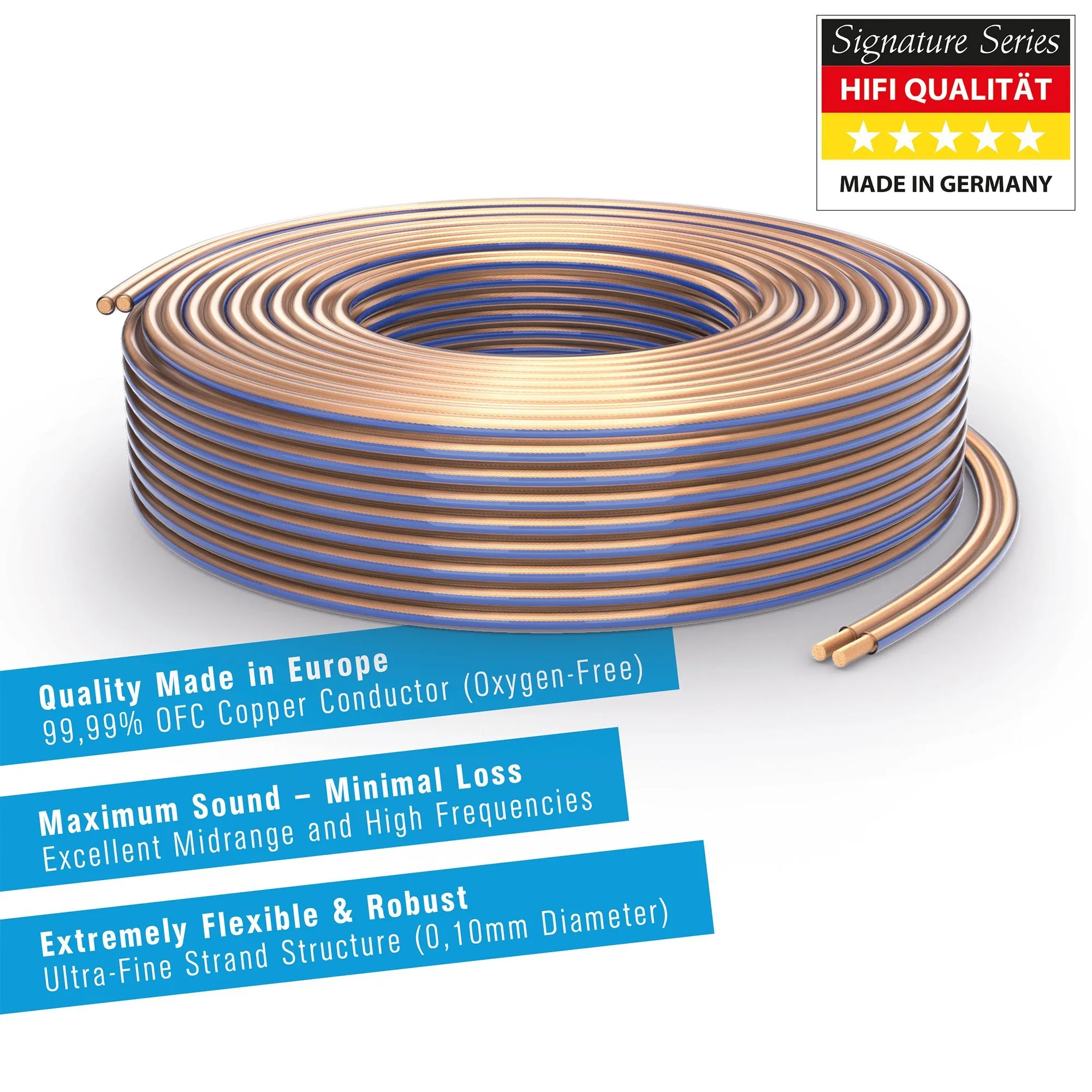 PureLink SP000-050 Cavo dell'Altoparlante Hi-Fi 2 x 1.5 mm², 50m, Trasparente - immagine 2