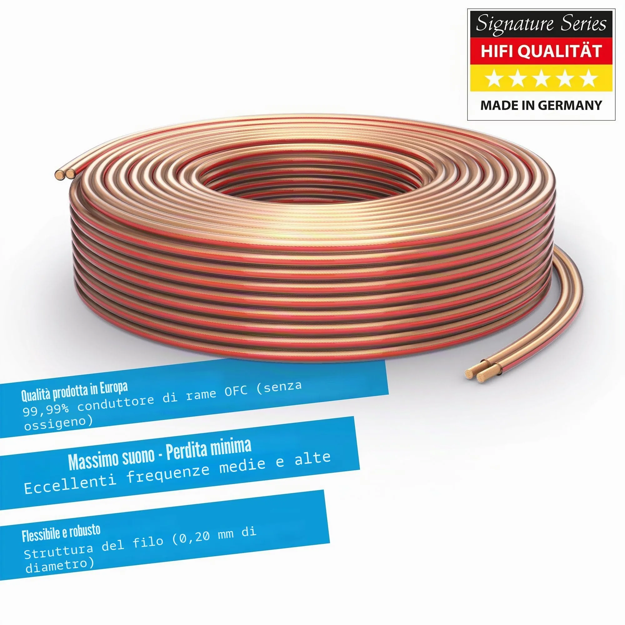 PureLink SP050-010 Cavo per diffusori 2x1,5 mm² OFC, 10 m, trasparente - immagine 2