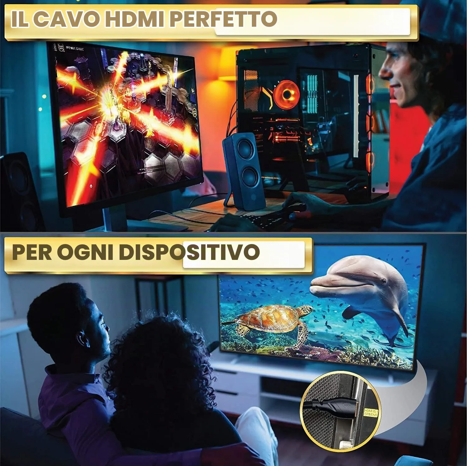 PowerBear Cavo HDMI 4K 15m, Alta Velocità, Nylon Intrecciato, 60Hz, Ultra HD, ARC e CL3 - immagine 7