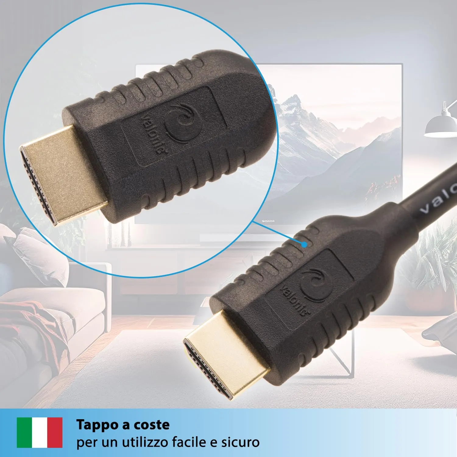 valonic Cavo HDMI 3m, HDR ARC, High Speed 4K Ultra HD, Nero - immagine 7