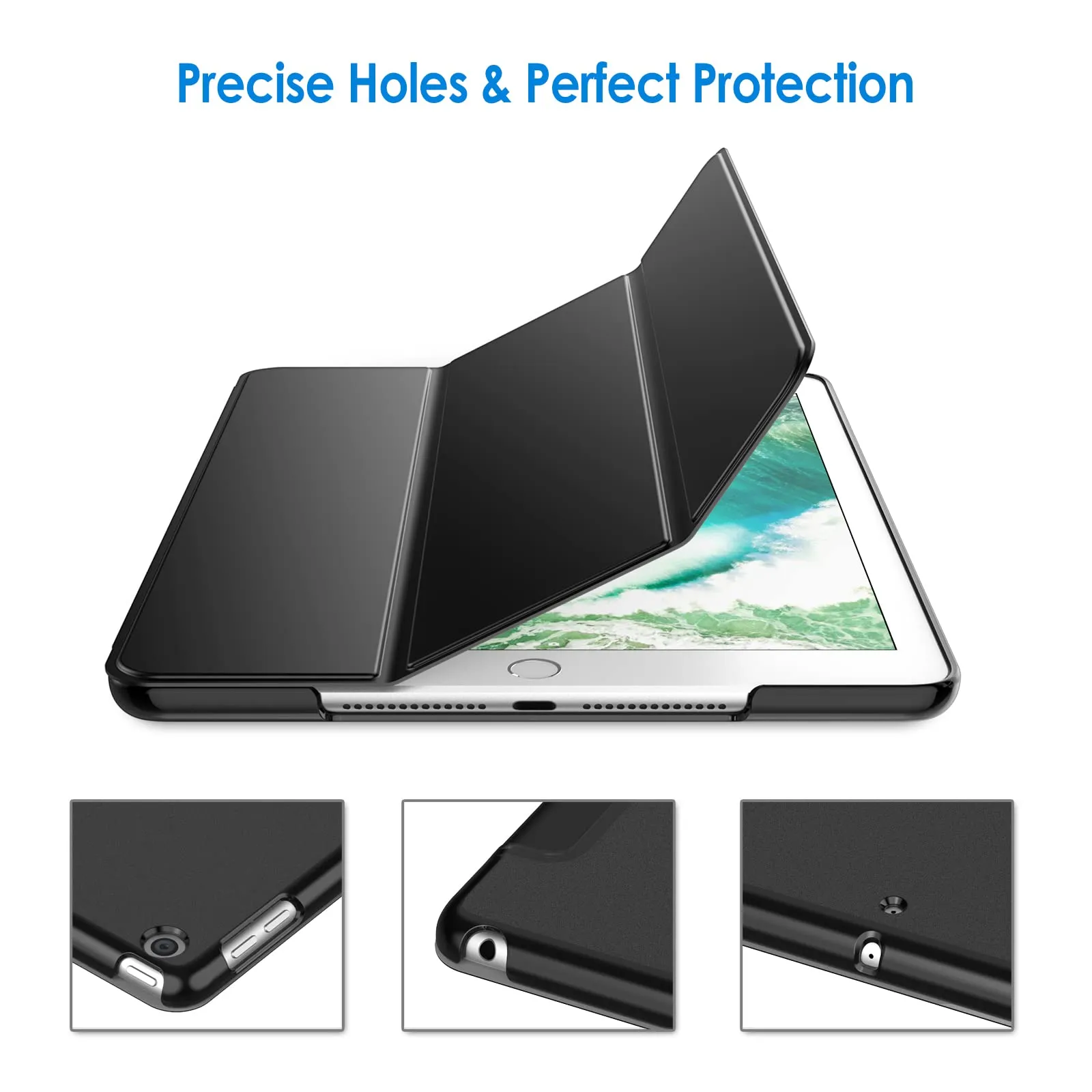 JETech Custodia per iPad 6ª/5ª Gen 9,7" (2018/2017), Nero - immagine 3