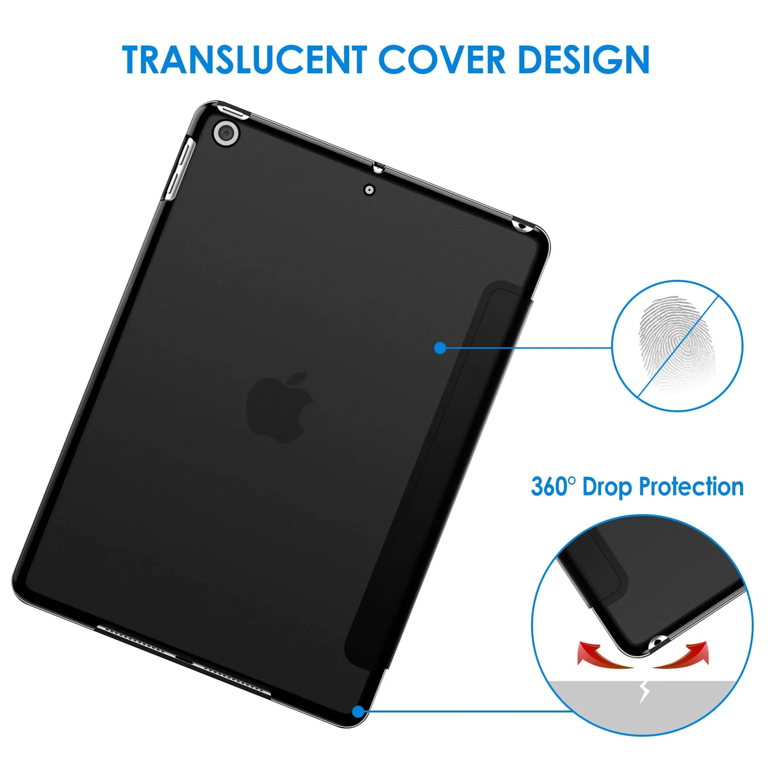 JETech Custodia per iPad 6ª/5ª Gen 9,7" (2018/2017), Nero - immagine 4
