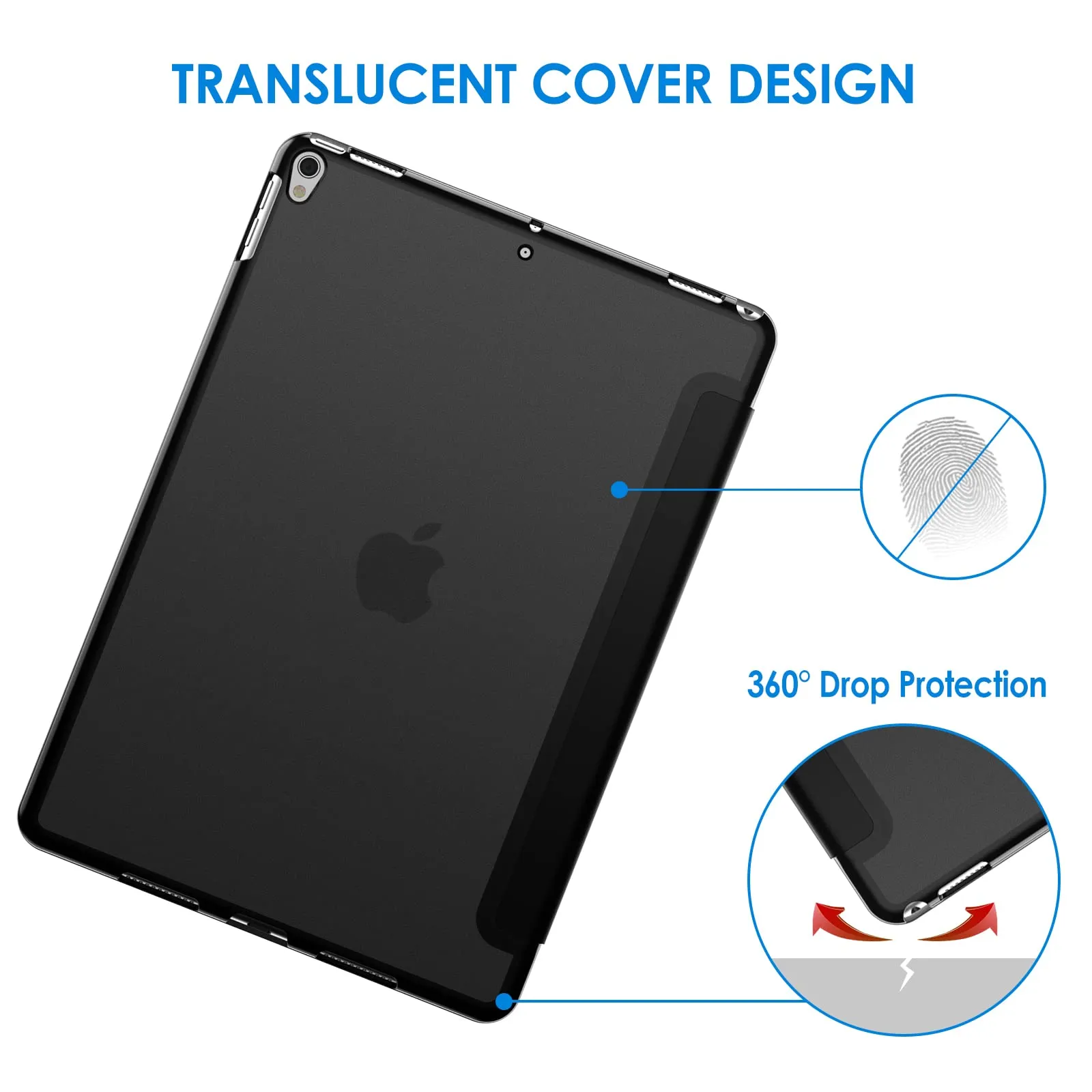 JETech Custodia per iPad Pro 10,5" (2017) e iPad Air 3ª Gen (2019), Nero - immagine 4