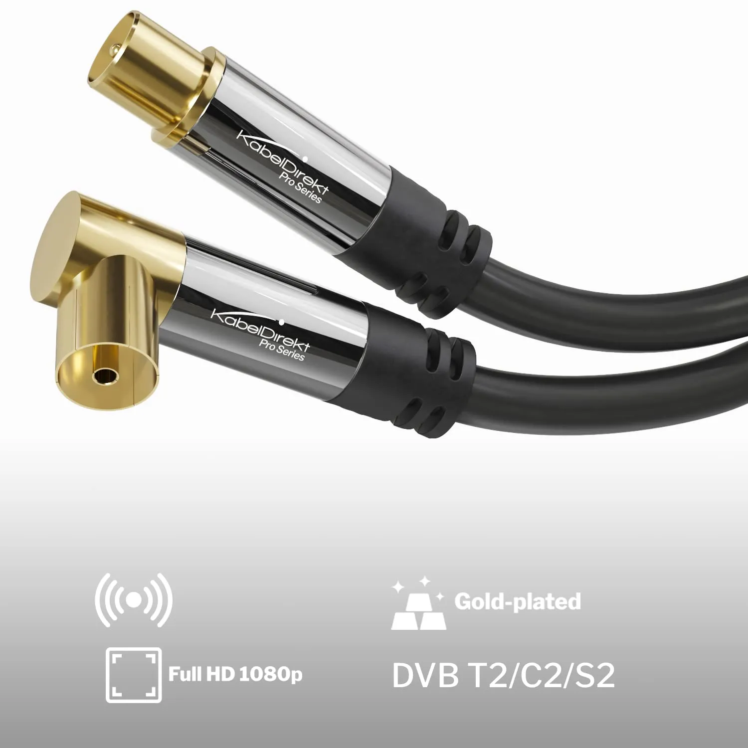 KabelDirekt Cavo Antenna TV 4K, 2m, Nero - immagine 2