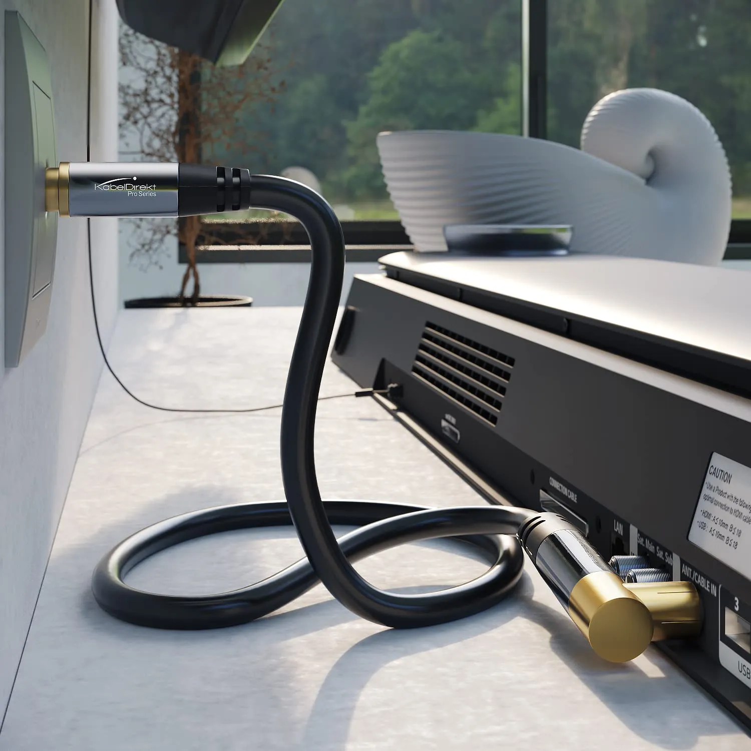 KabelDirekt Cavo Antenna TV 4K, 2m, Nero - immagine 3
