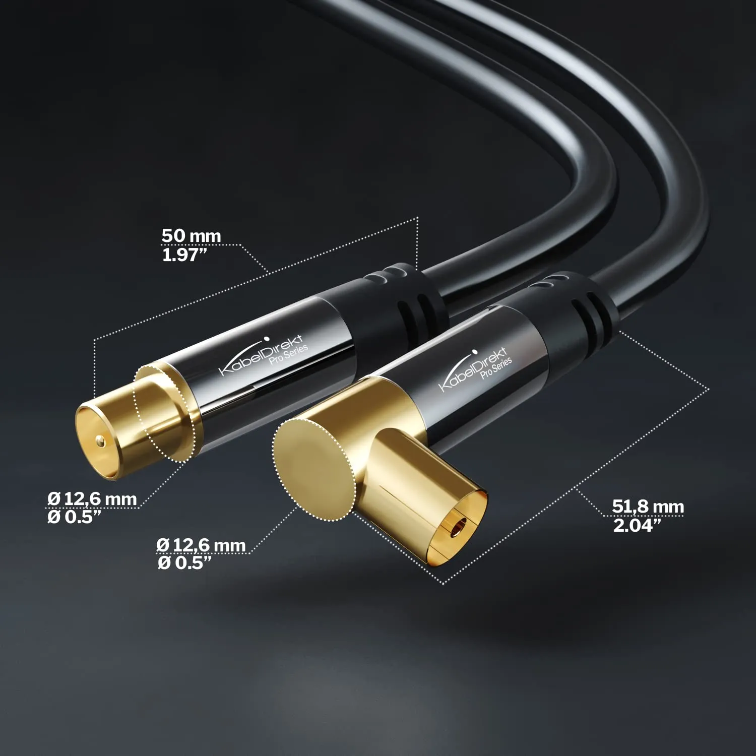 KabelDirekt Cavo Antenna TV 4K, 2m, Nero - immagine 5