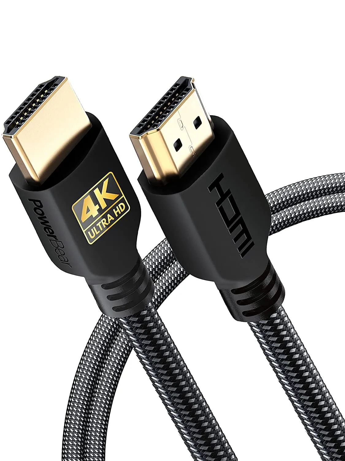 PowerBear Cavo HDMI 4K 2 m, Confezione da 2, 60 Hz, Ultra HD, ARC, Nylon Intrecciato - immagine 1