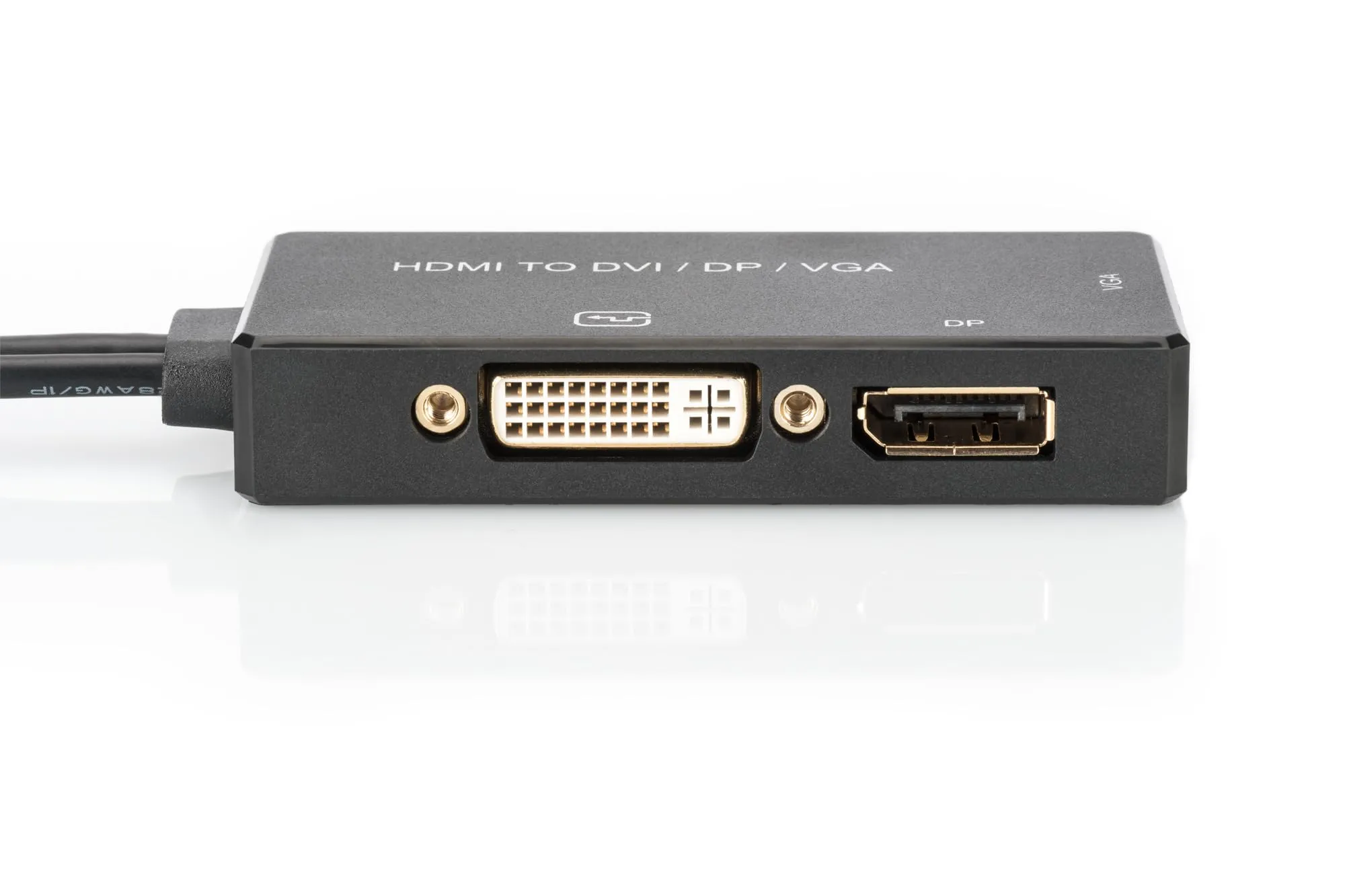 DIGITUS Adattatore Grafico HDMI a DP, DVI-I e VGA, 4K Ultra HD 30Hz, Nero - immagine 6