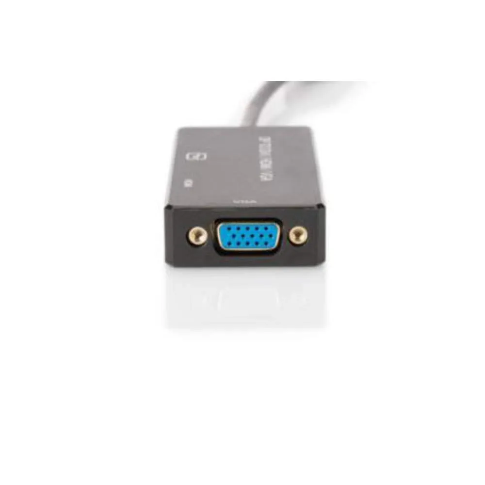 DIGITUS Adattatore DisplayPort a DVI-D, HDMI e VGA, UltraHD 4K 30Hz, AK-340418-002-S, Nero - immagine 2