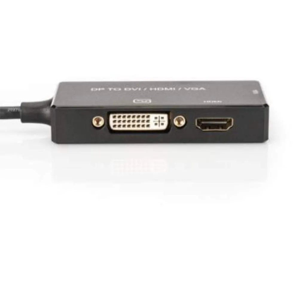 DIGITUS Adattatore DisplayPort a DVI-D, HDMI e VGA, UltraHD 4K 30Hz, AK-340418-002-S, Nero - immagine 3