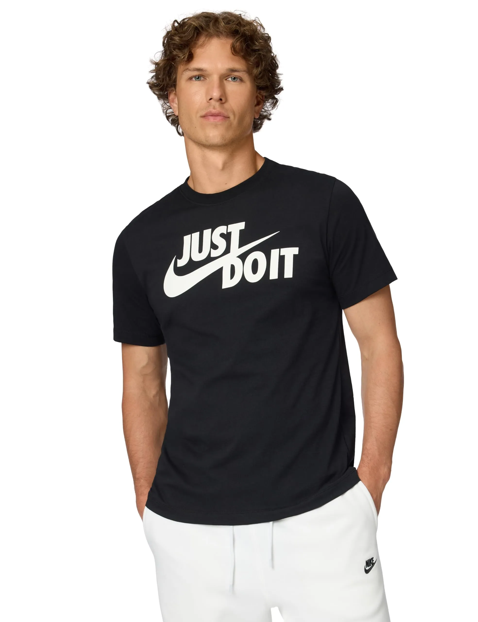 Nike NSW Just Do It Swoosh T-Shirt, Black/White, XL-T - immagine 1