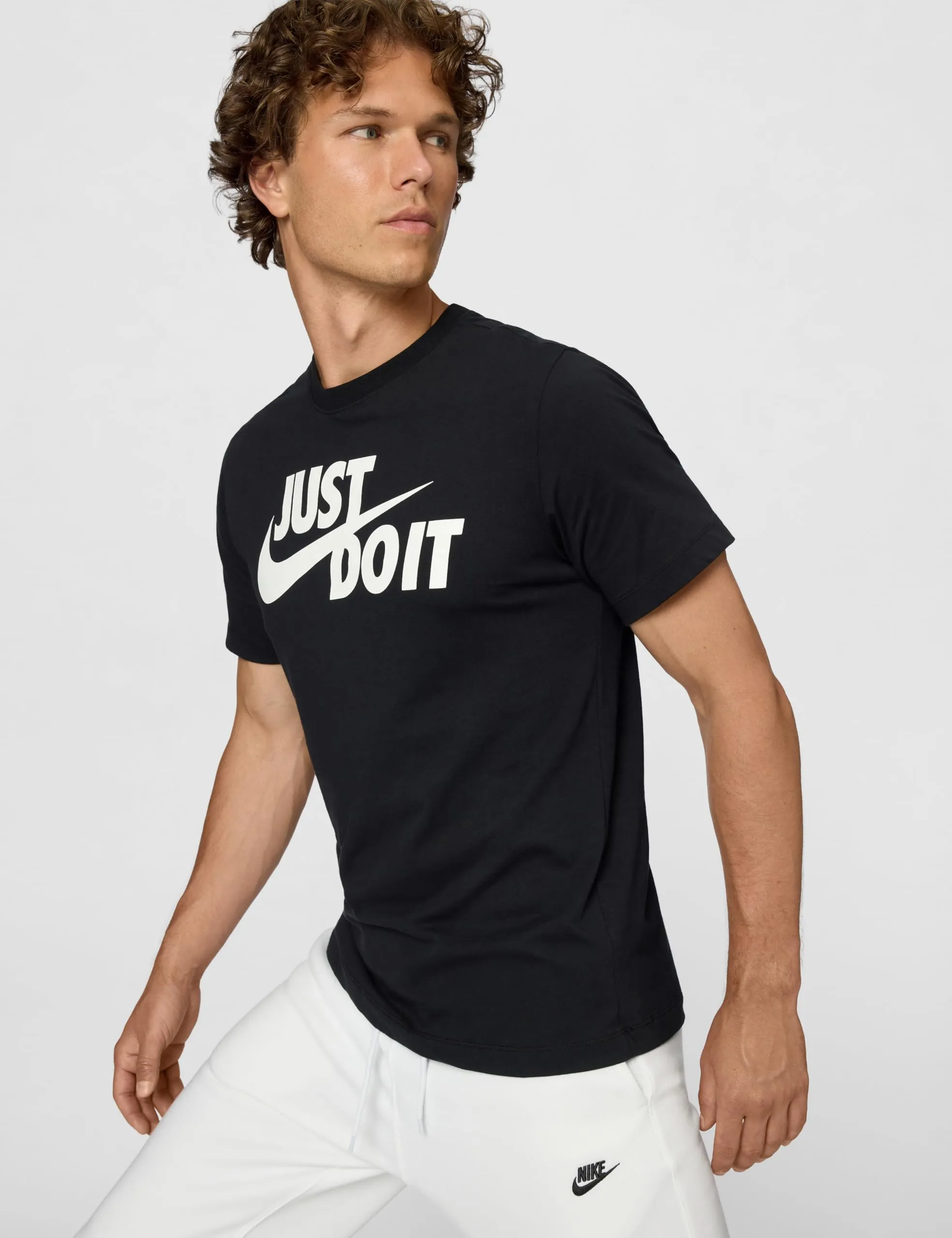 Nike NSW Just Do It Swoosh T-Shirt, Black/White, XL-T - immagine 5