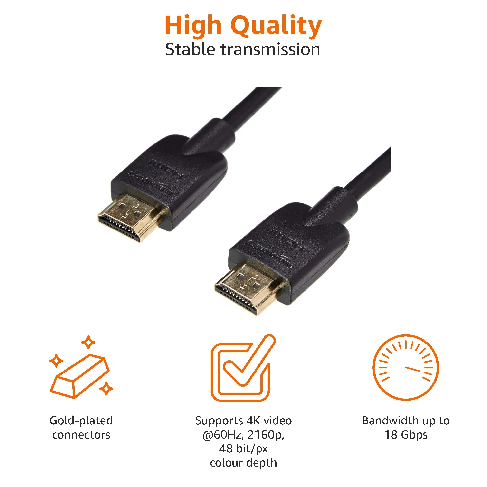 Amazon Basics Cavo HDMI Flessibile, 0.3 m, Nero - immagine 3