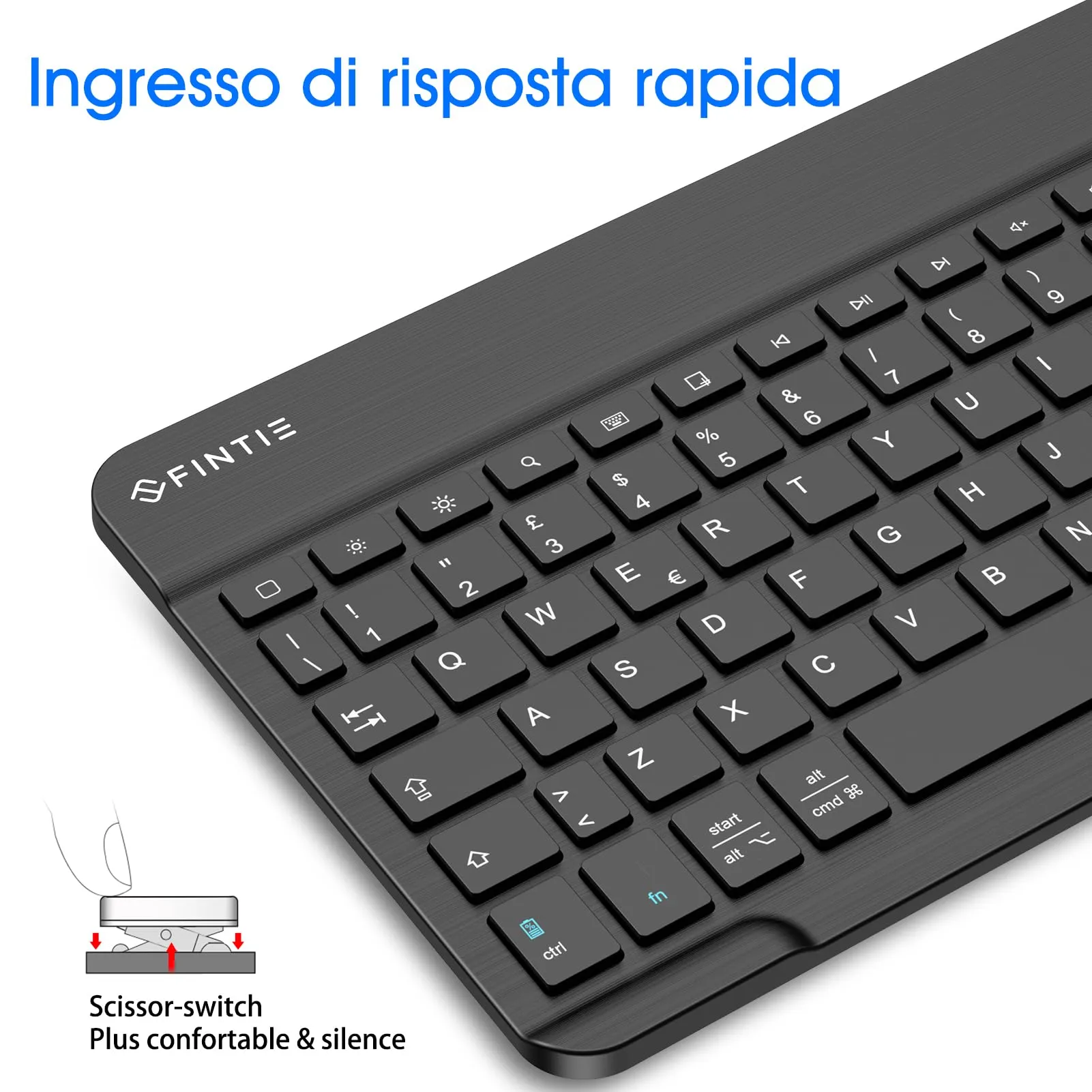 FINTIE 10" Wireless Bluetooth Keyboard for iPad and Android Tablets - immagine 5