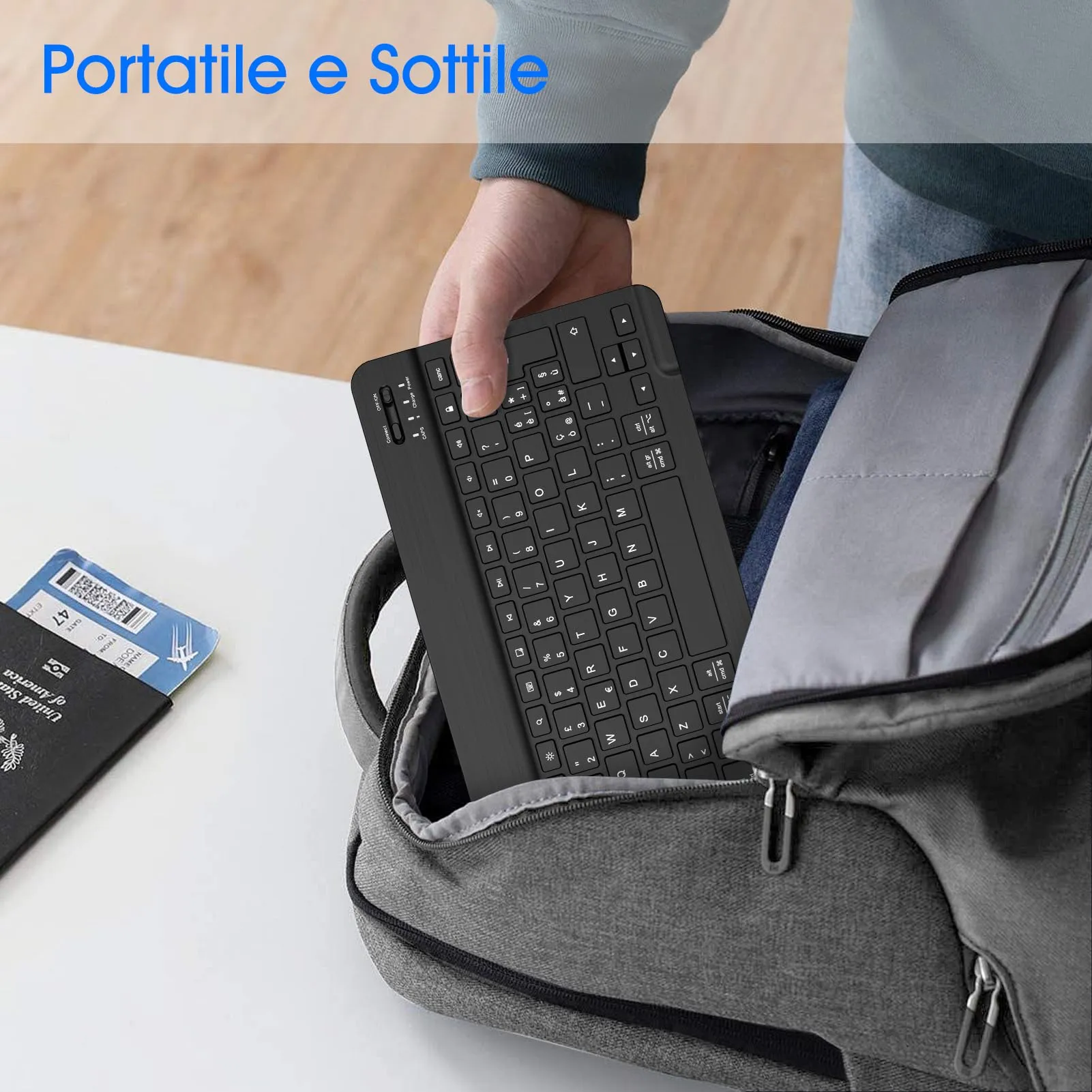 FINTIE 10" Wireless Bluetooth Keyboard for iPad and Android Tablets - immagine 7