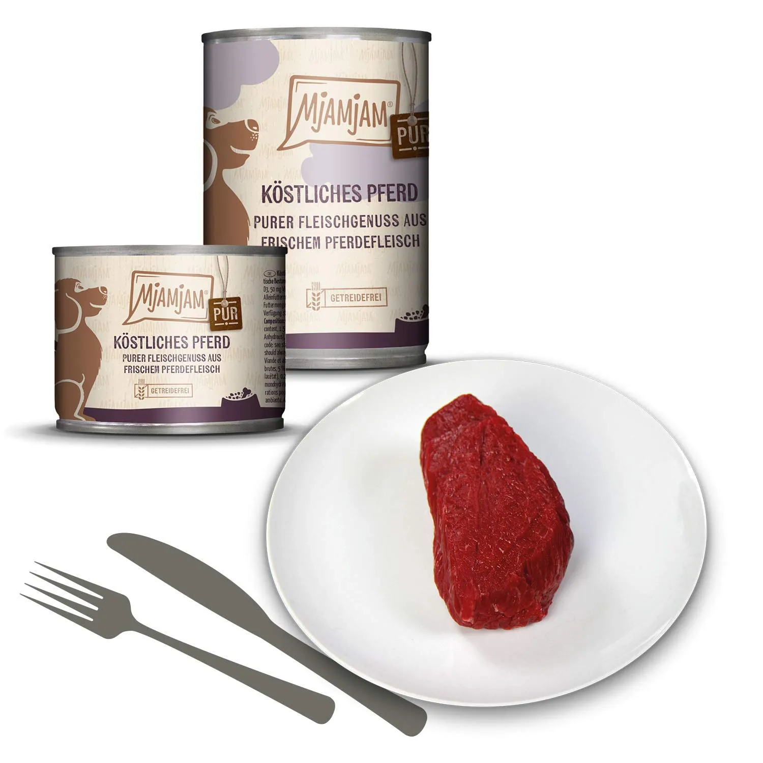 MjAMjAM Cibo Umido Premium per Cani Cavallo Senza Cereali (6 x 800 g) - immagine 2