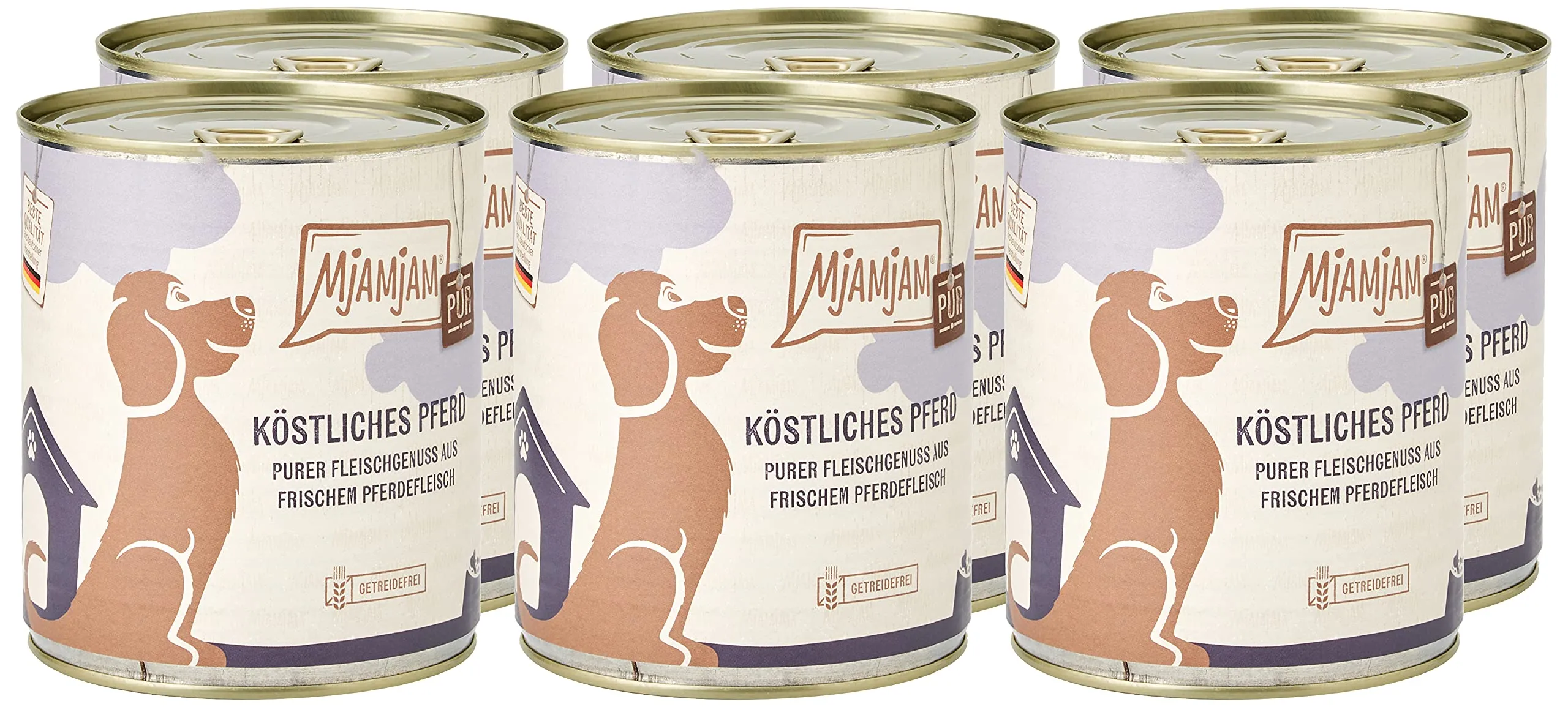 MjAMjAM Cibo Umido Premium per Cani Cavallo Senza Cereali (6 x 800 g) - immagine 3