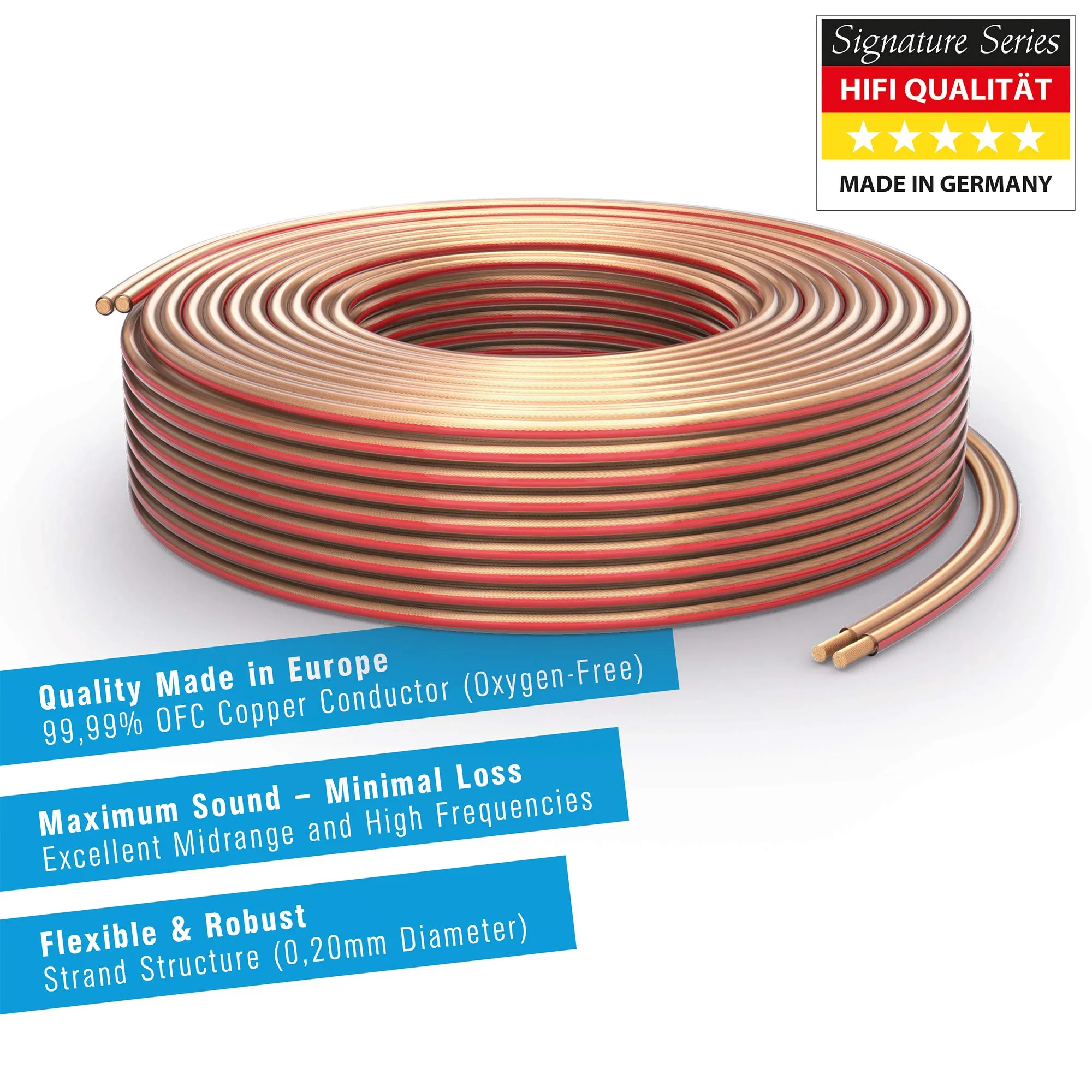 PureLink SP060-100 Cavo per diffusori 2x2,5 mm² OFC, 100m, trasparente - immagine 2