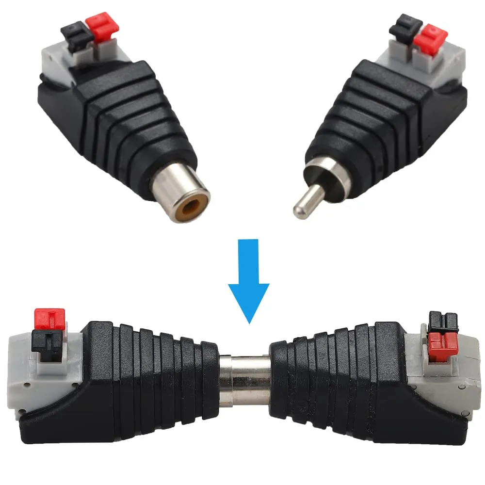 Greluma Adattatore Cavo RCA a Terminale a Vite Maschio e Femmina per Subwoofer Phono AV CCTV, 6 Pezzi - immagine 5