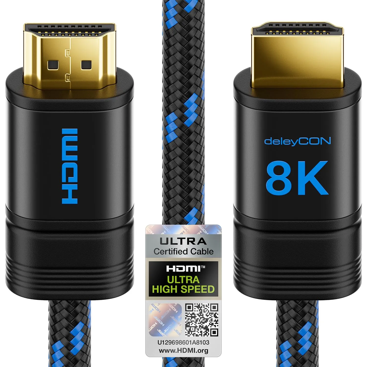 deleyCON Cavo HDMI 2.1b 8K Ultra High Speed 2m - immagine 1