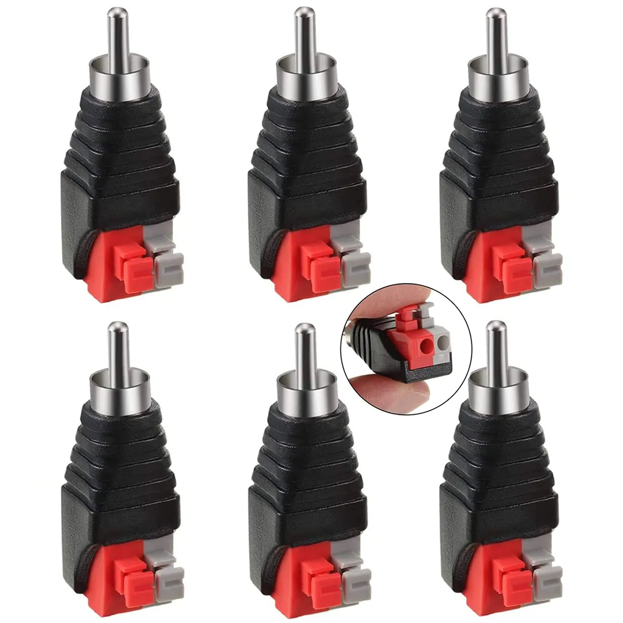 Greluma Adattatore RCA Maschio a Terminale a Vite per Altoparlante e Subwoofer, 6 Pezzi - immagine 1