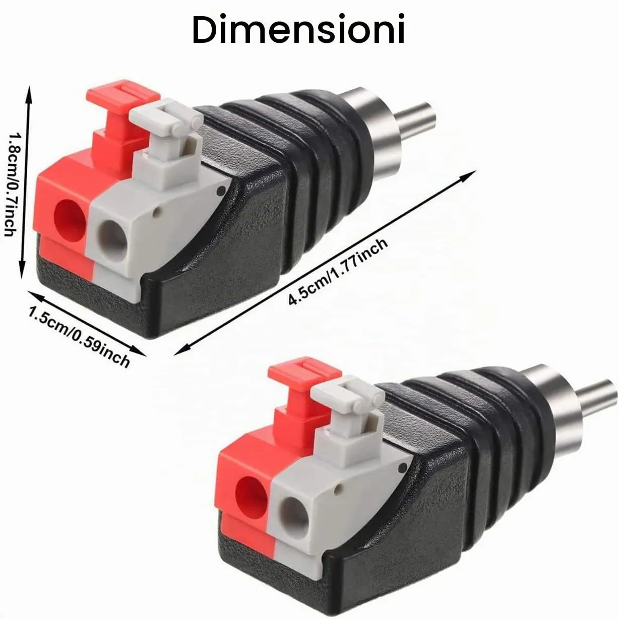 Greluma Adattatore RCA Maschio a Terminale a Vite per Altoparlante e Subwoofer, 6 Pezzi - immagine 3