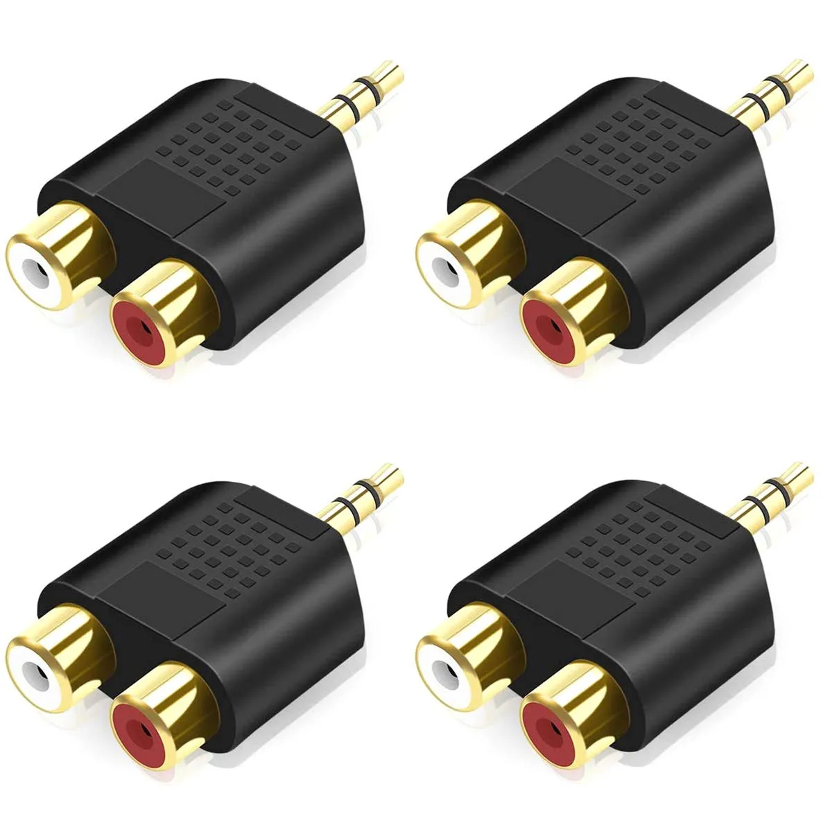 Greluma Adattatore Audio Stereo da 3,5 mm a Doppio RCA, Maschio a Femmina (4 Pezzi) - immagine 1
