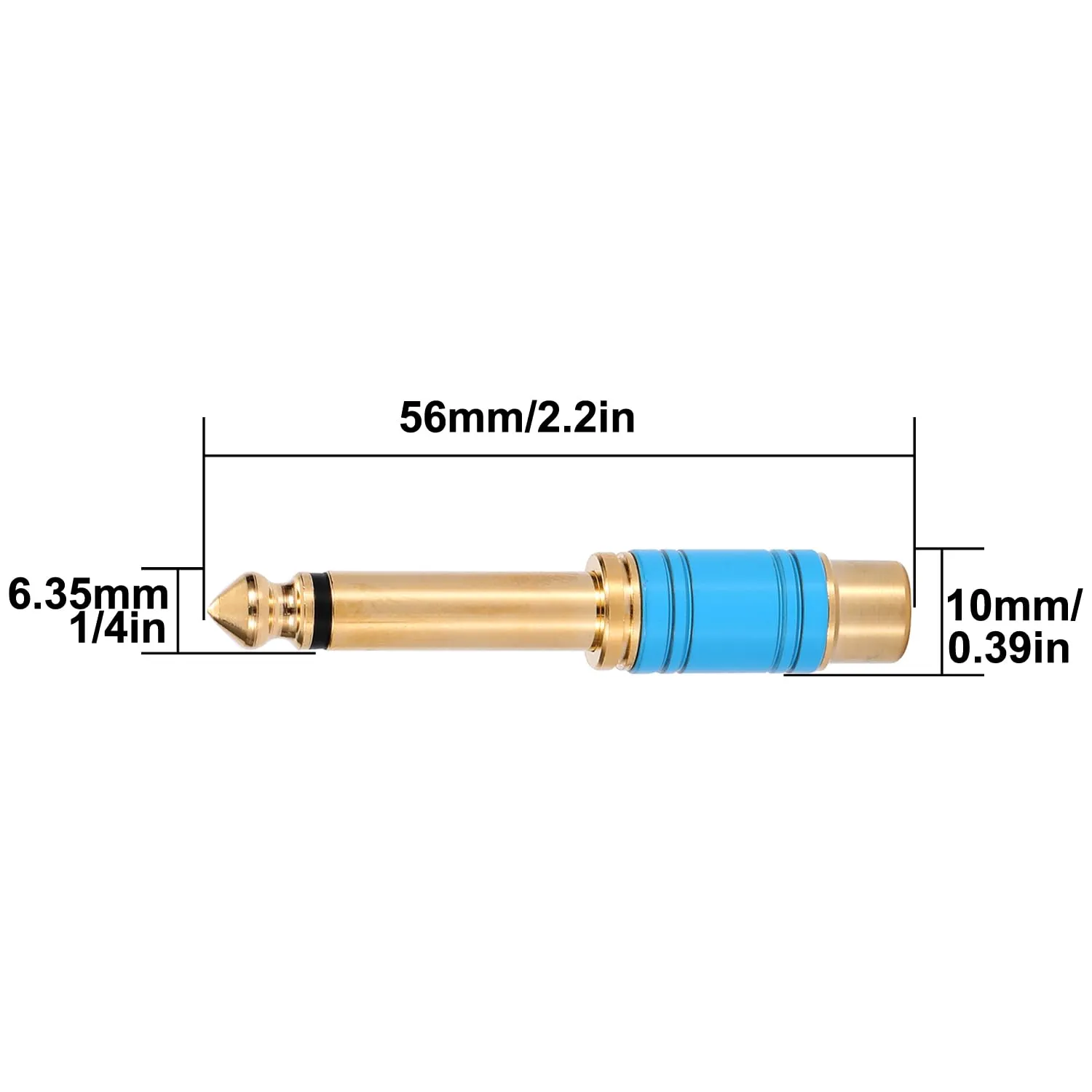 Greluma Adattatore Audio 6,35 mm a RCA Maschio-Femmina, Placcato Oro, 4 Pezzi (Rosso e Blu) - immagine 5