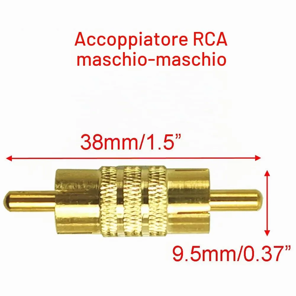 Greluma Adattatore Connettore RCA Maschio a Maschio, 4 Pezzi - immagine 4