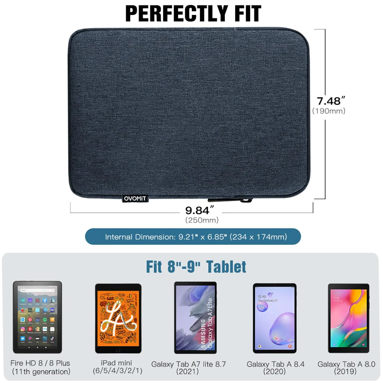 TiMOVO Custodia per Tablet 8-9 Pollici con Tasche, Grigio Siderale - immagine 2