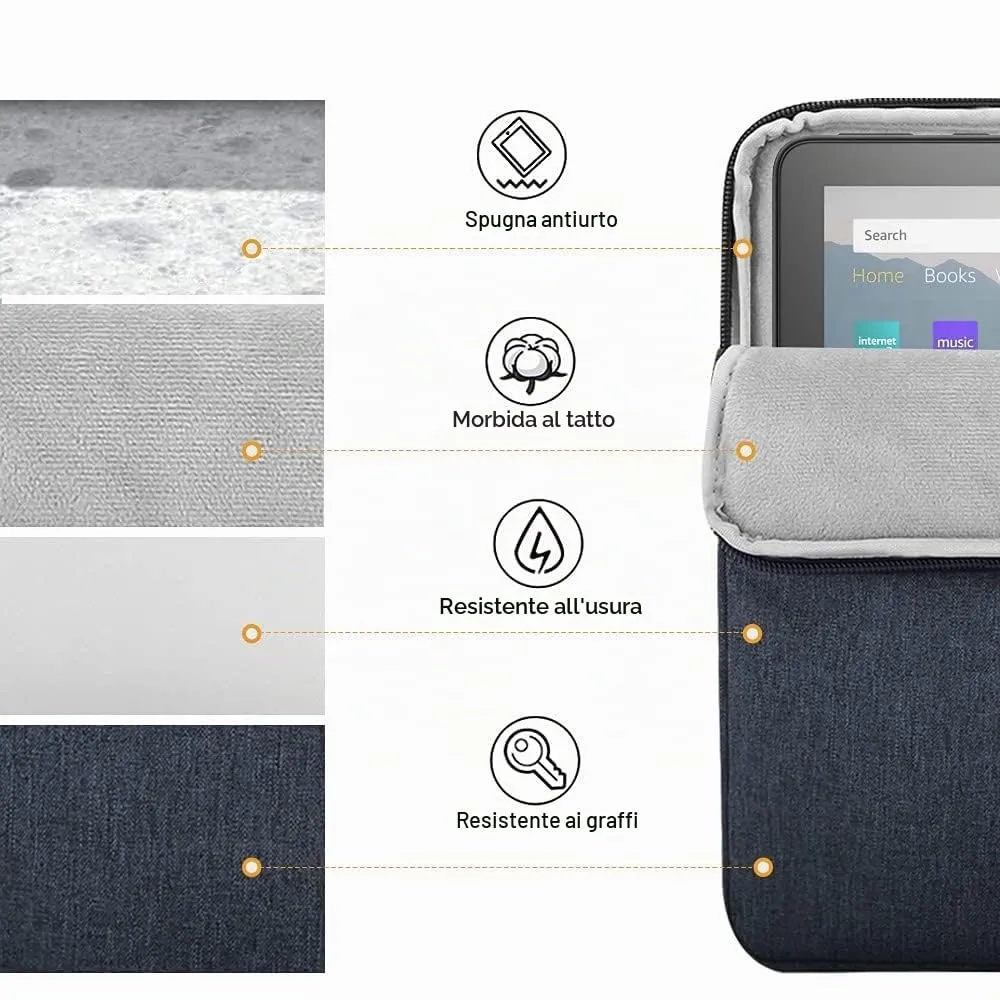 TiMOVO Custodia per Tablet 8-9 Pollici con Tasche, Grigio Siderale - immagine 6