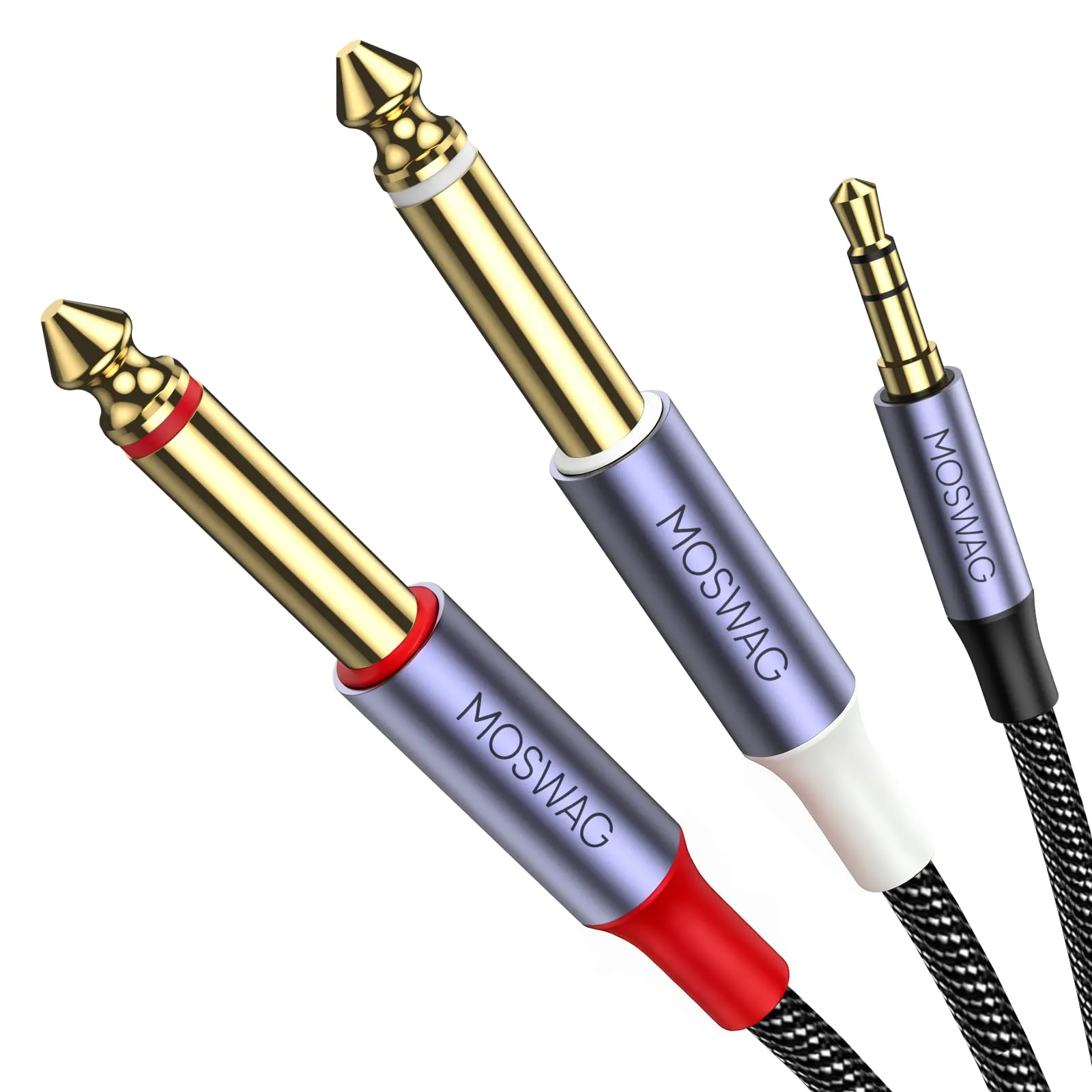 MOSWAG Audio Cable 3.5mm to Dual 6.35mm, 2 Meters - immagine 1