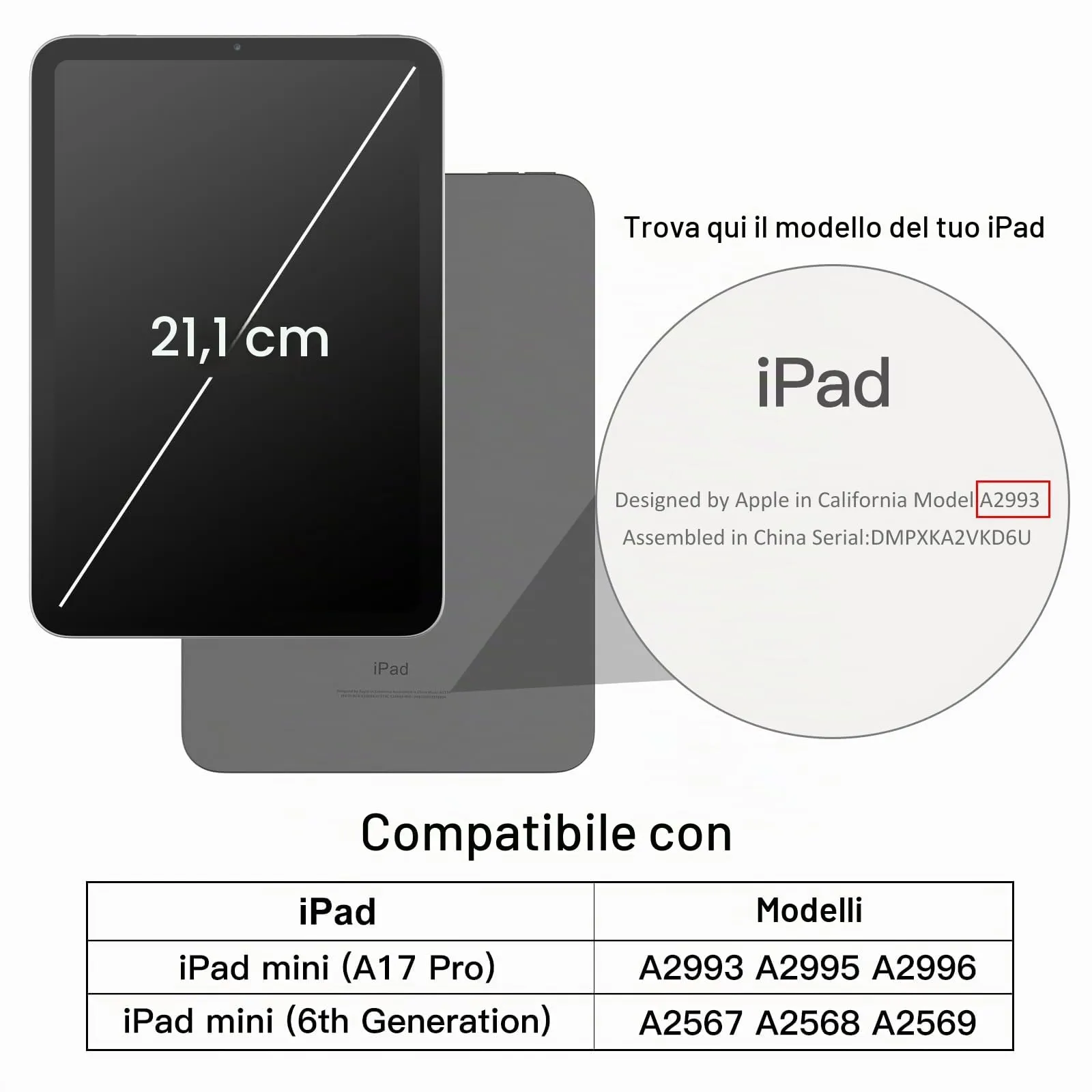 JETech Custodia per iPad mini A17 Pro/6ª Gen, Nero - immagine 2