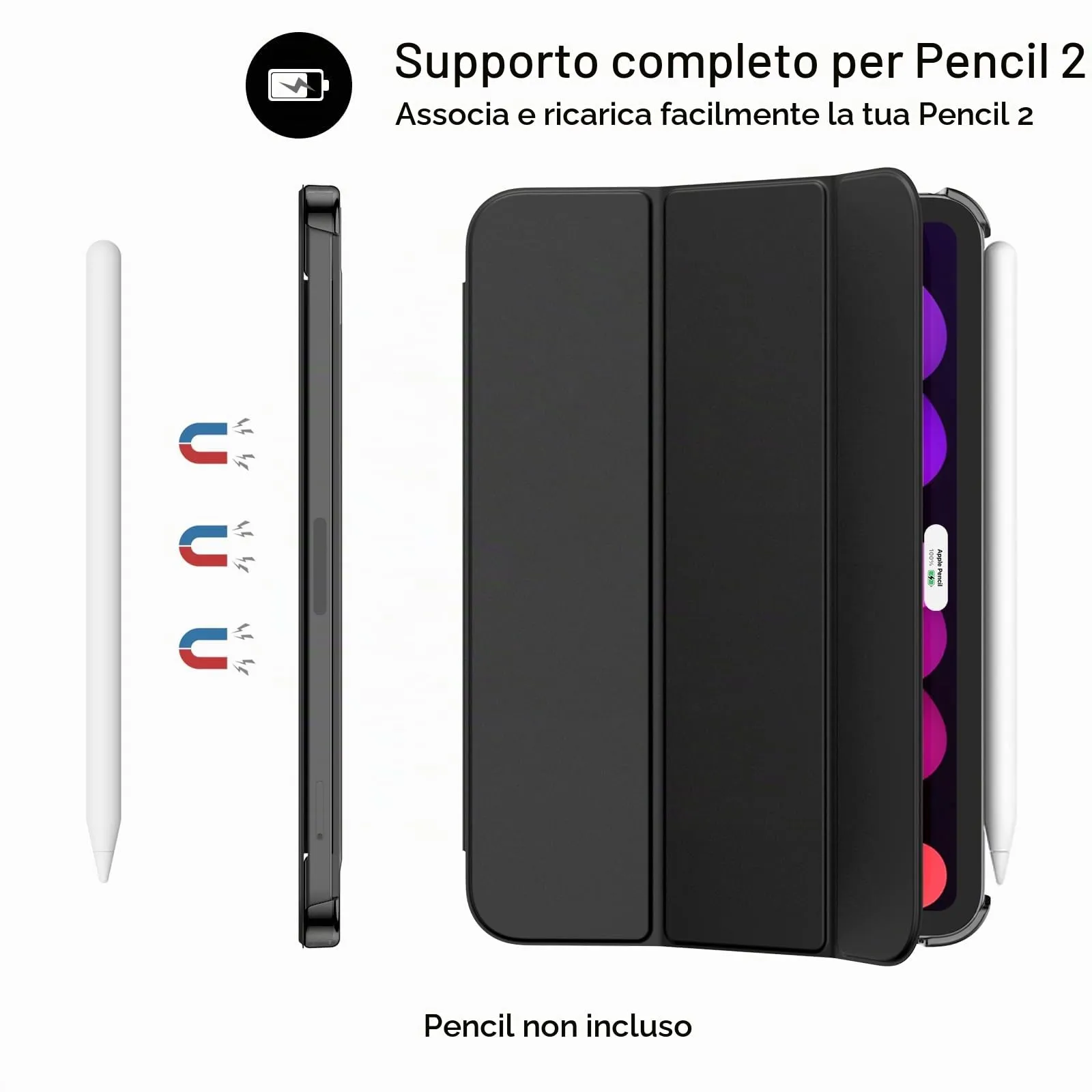 JETech Custodia per iPad mini A17 Pro/6ª Gen, Nero - immagine 3