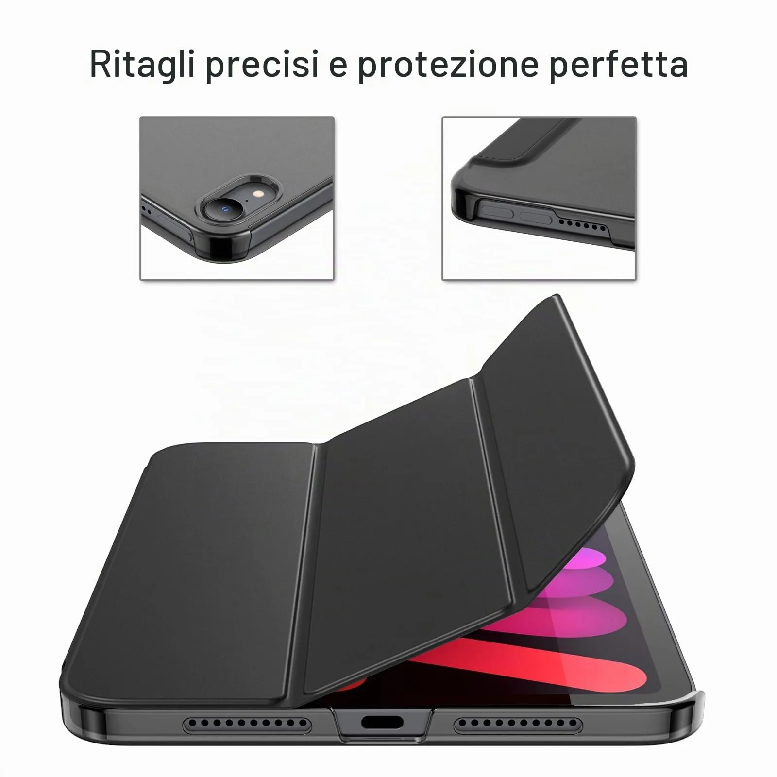 JETech Custodia per iPad mini A17 Pro/6ª Gen, Nero - immagine 4