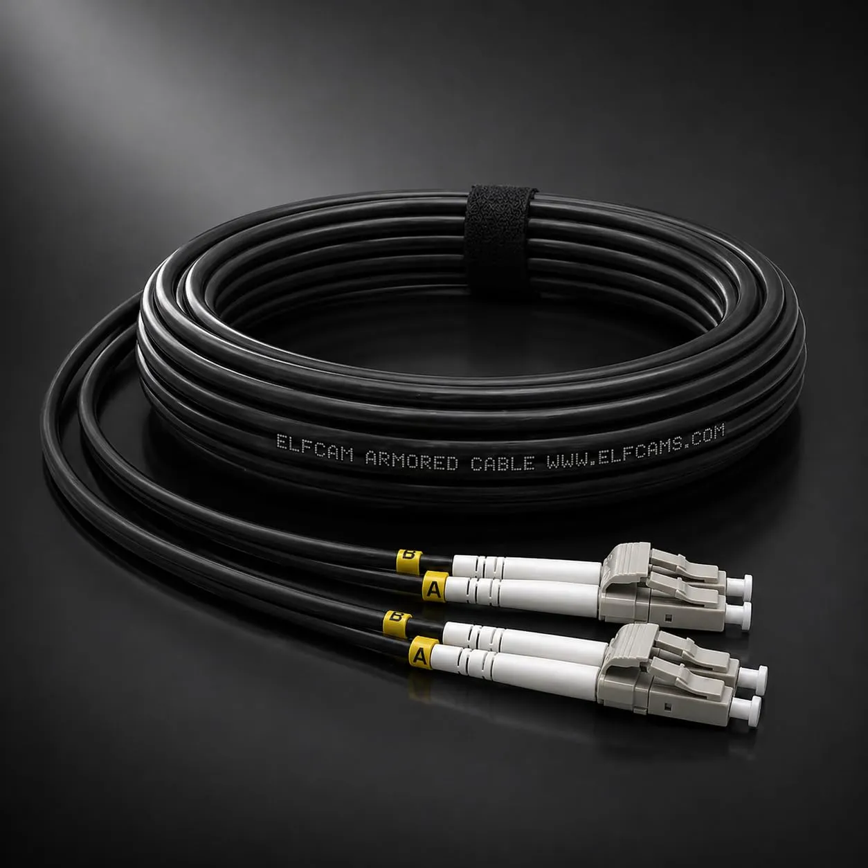 Elfcam Cavo in Fibra Ottica OM3 Multimode Duplex LC/UPC a LC/UPC 50/125um Schermato in Acciaio per Esterno e Interno, 15m, Nero - immagine 7