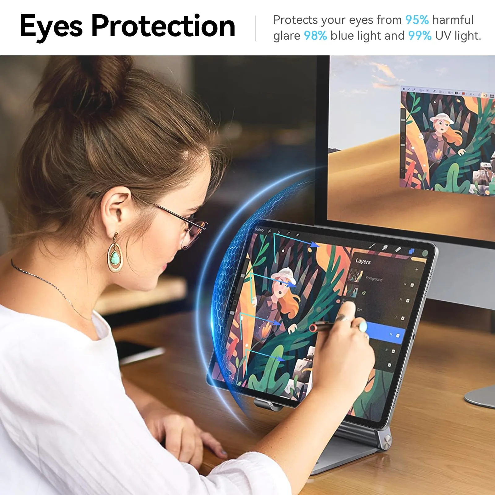 Protescreen Pellicola di Carta Opaca per iPad Pro 11 (2018-2022), iPad Air 5 (2022) e iPad Air 4 (2020) 10,9 pollici, Confezione da 3 pezzi - immagine 3