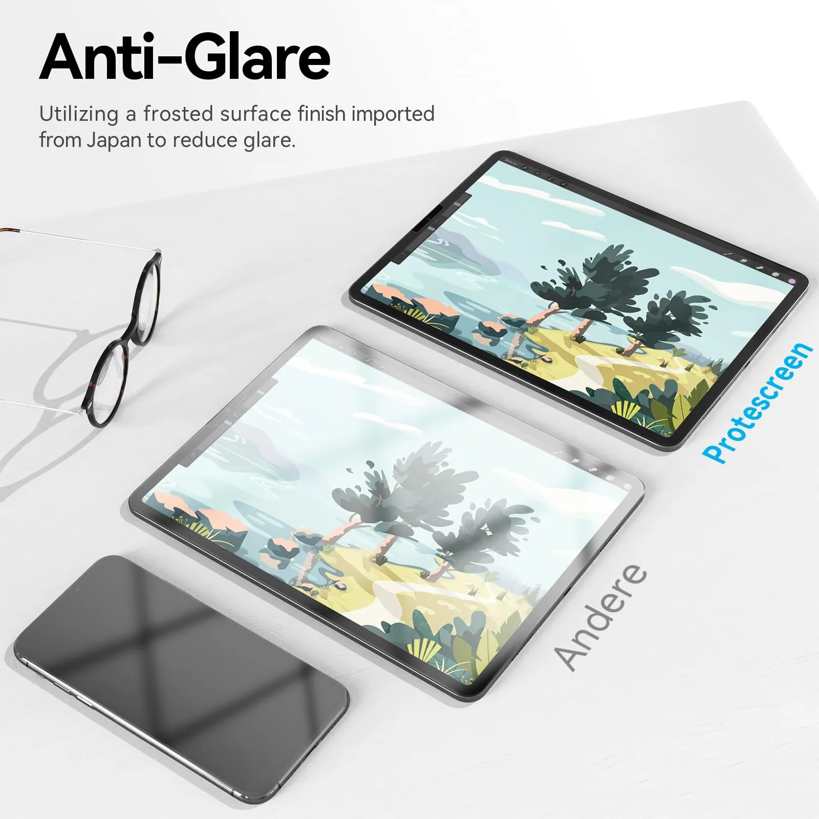 Protescreen Pellicola di Carta Opaca per iPad Pro 11 (2018-2022), iPad Air 5 (2022) e iPad Air 4 (2020) 10,9 pollici, Confezione da 3 pezzi - immagine 4