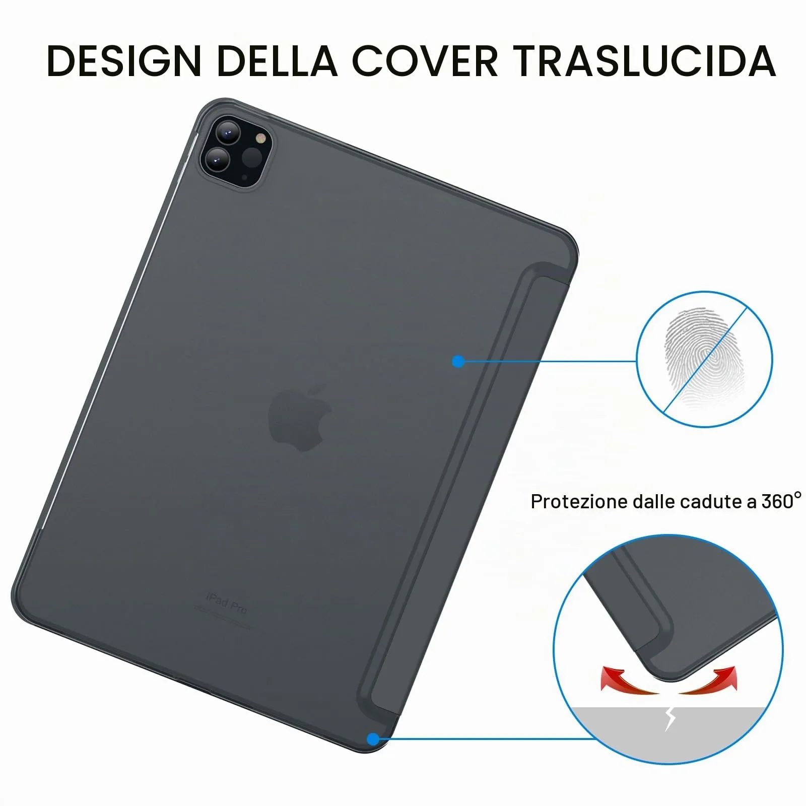JETech Custodia per iPad Pro 11" (2018-2022), Grigio Scuro - immagine 4
