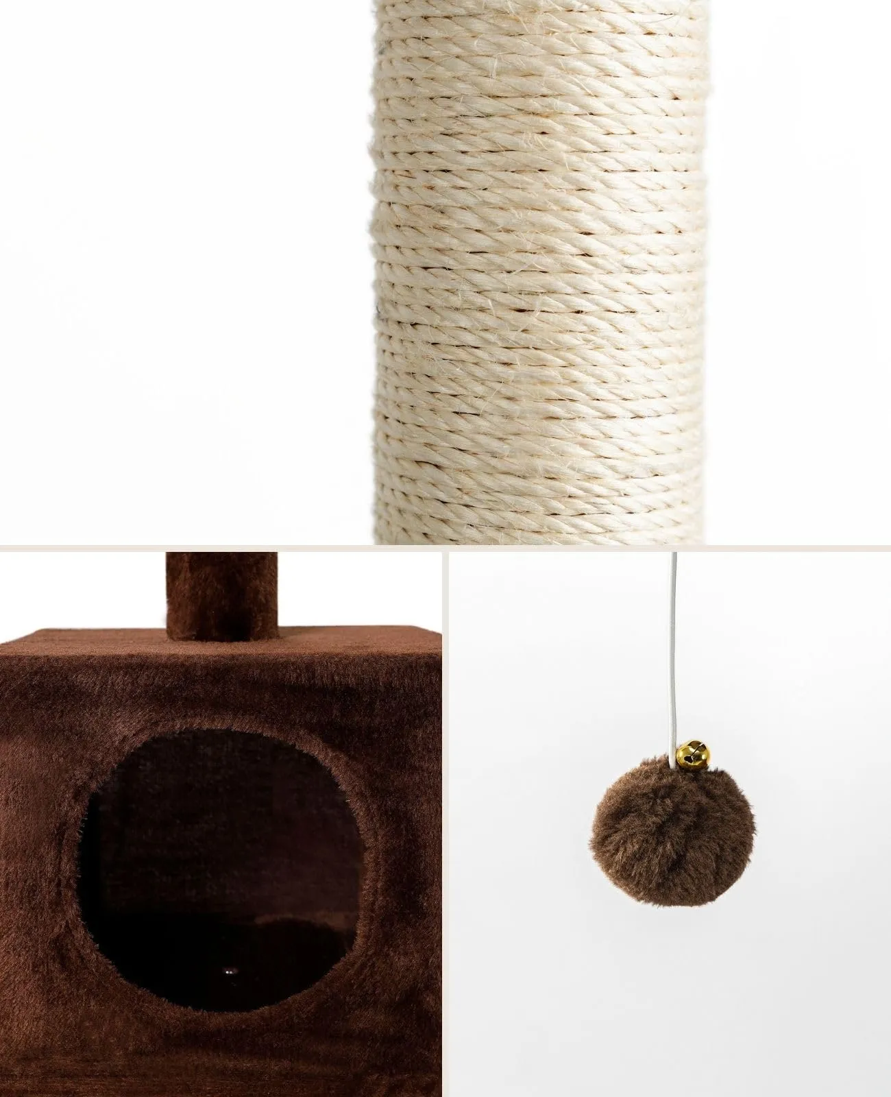 lionto Tiragraffi con Grotta e Colonne, 3 Livelli, 85 cm, Marrone - immagine 4