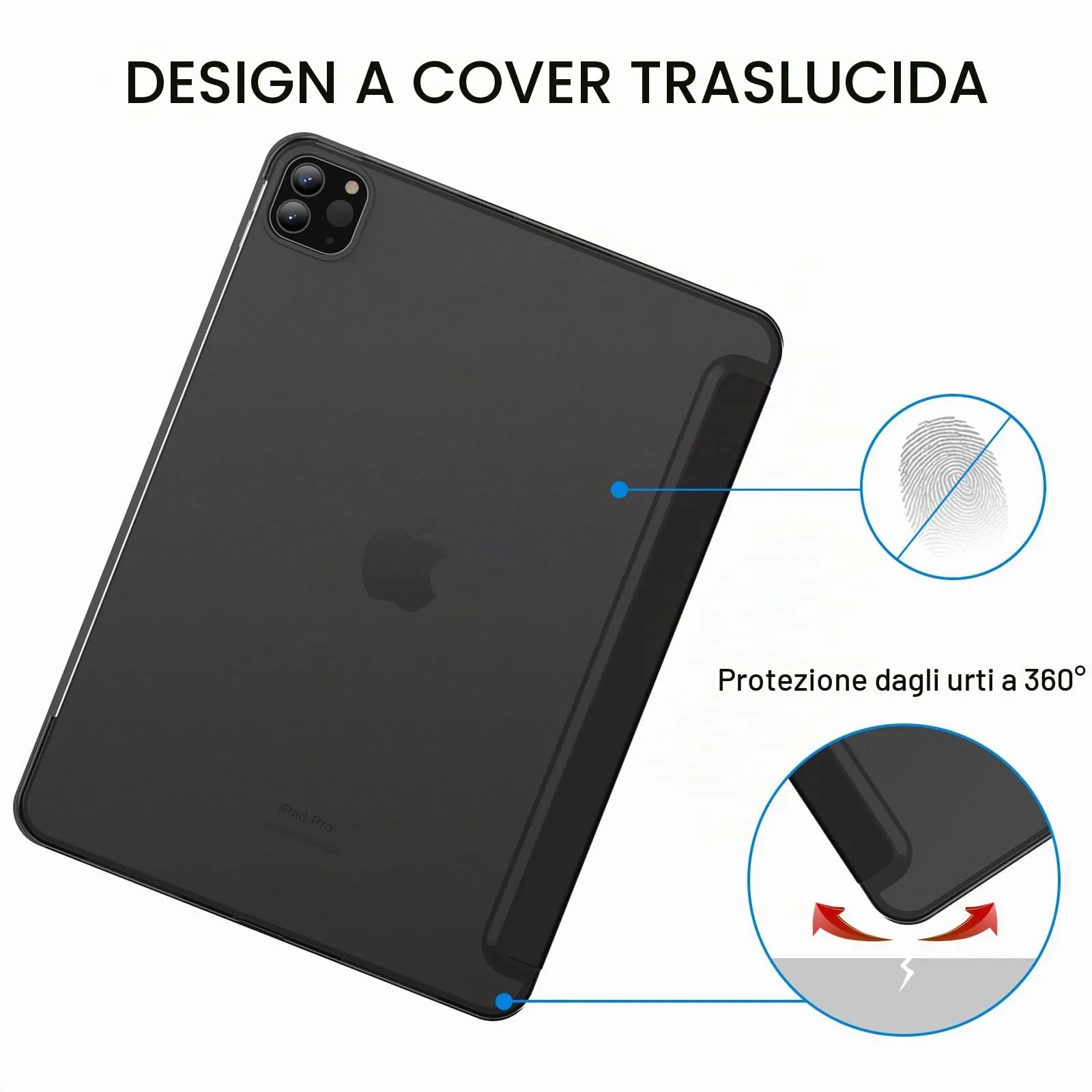JETech Custodia per iPad Pro 11" (2018-2022), Nero - immagine 4