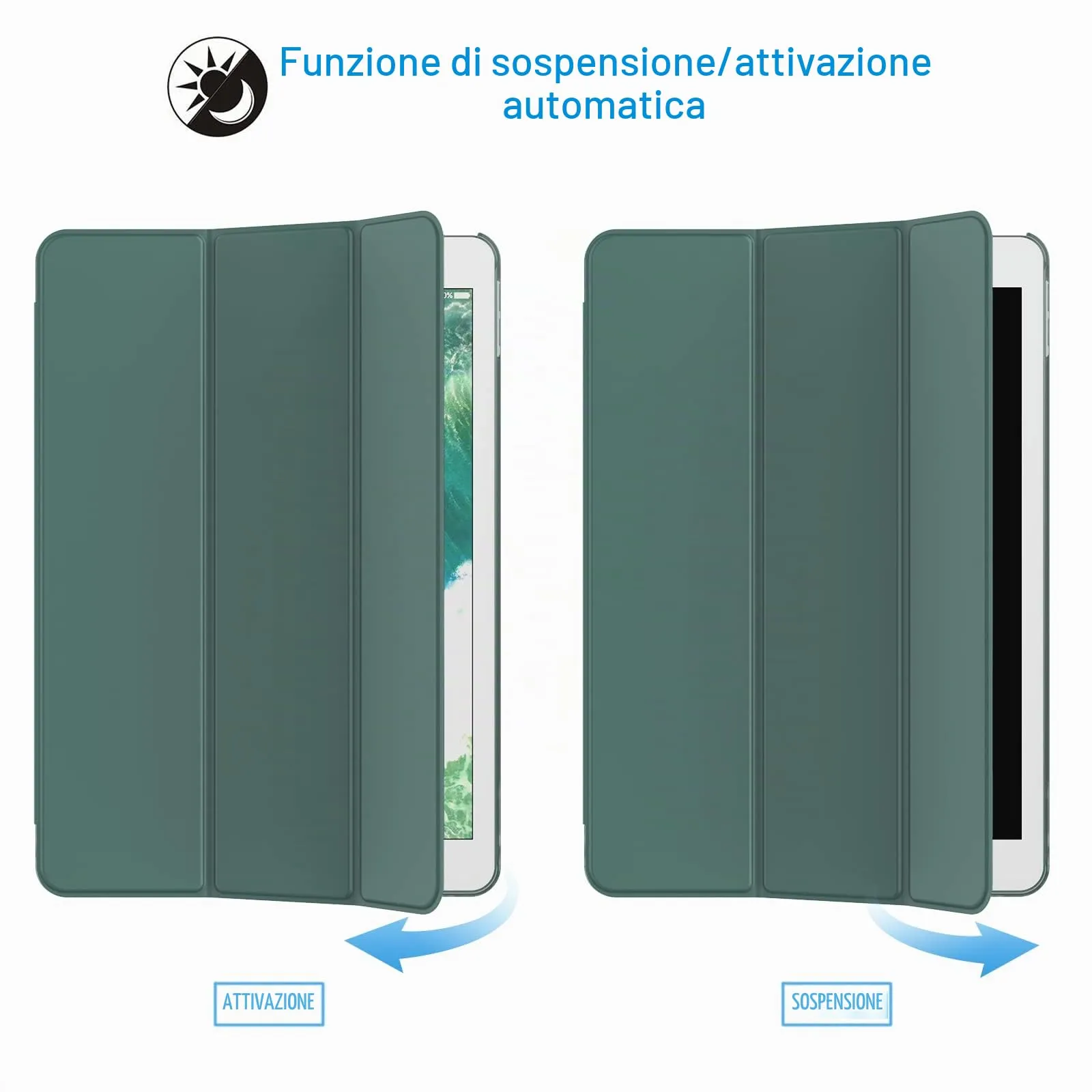 JETech Custodia per iPad Pro 10,5" (2017) e iPad Air 3 (2019), Verde Nebbioso - immagine 6