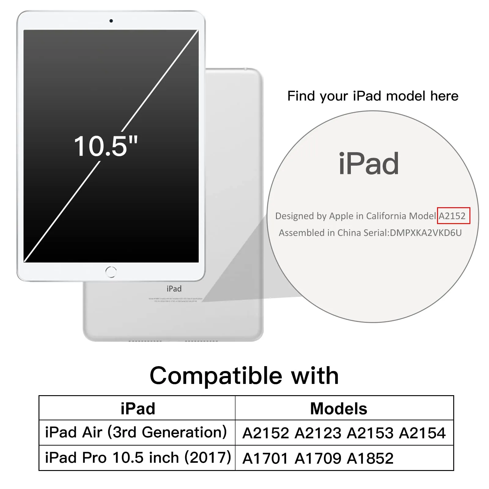 JETech Custodia per iPad Pro 10,5" (2017) e iPad Air 3ª Gen (2019), Navy - immagine 2