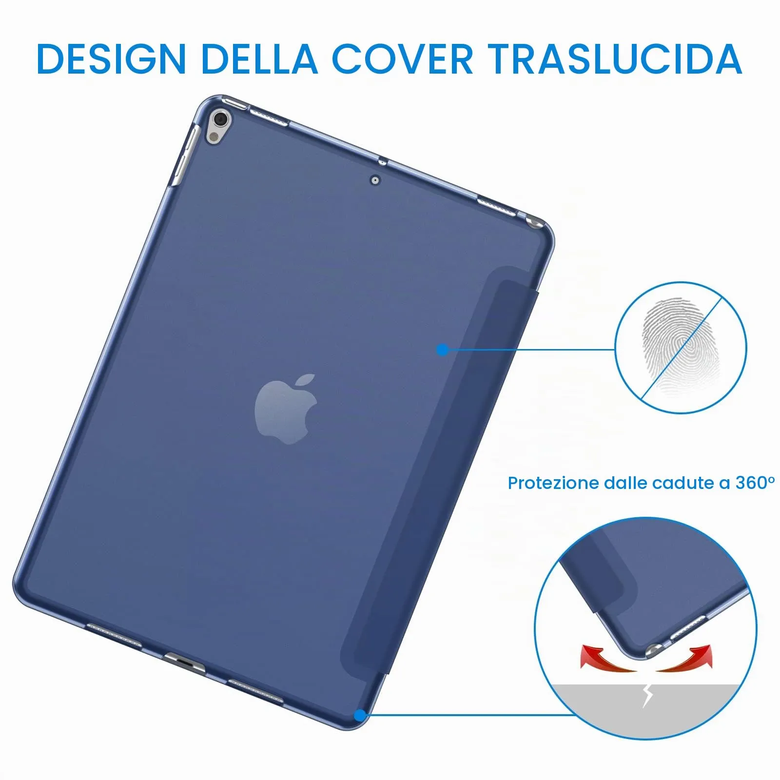 JETech Custodia per iPad Pro 10,5" (2017) e iPad Air 3ª Gen (2019), Navy - immagine 4