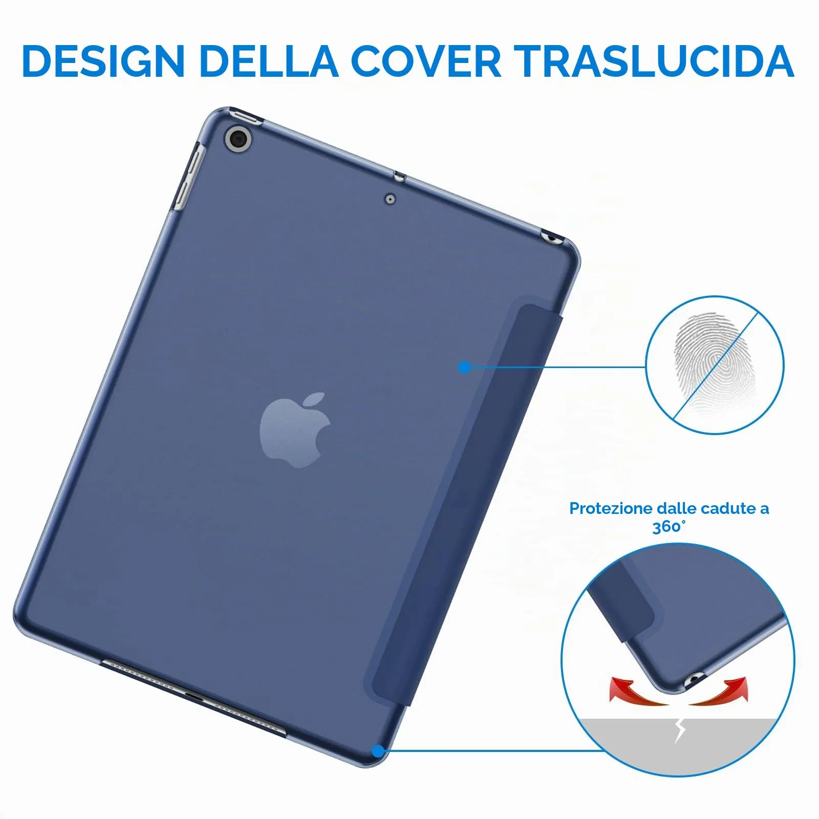JETech Custodia per iPad 6ª/5ª Gen 9,7" (2018/2017), Marino Intenso - immagine 4