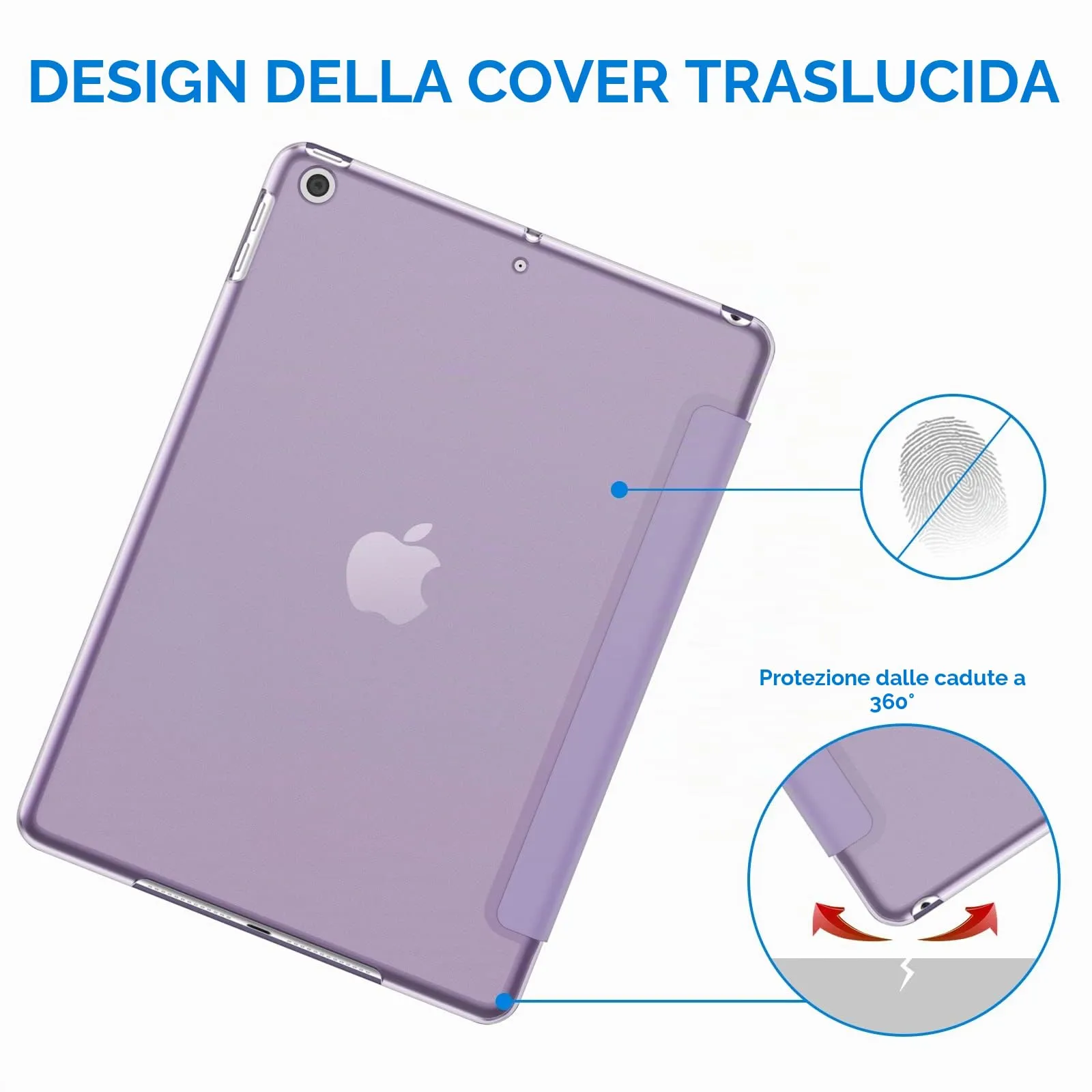 JETech Custodia per iPad 6ª/5ª Gen 9,7" (2018/2017), Viola Chiaro - immagine 4
