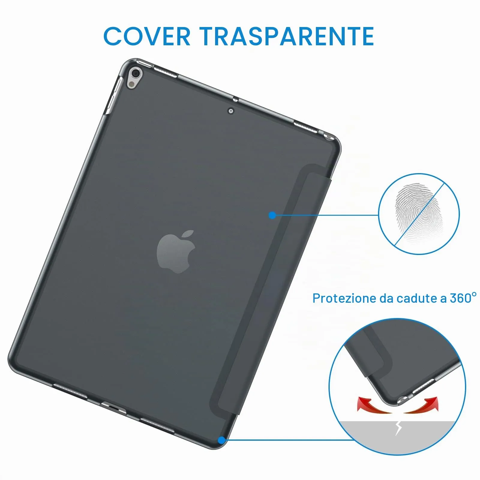 JETech Custodia per iPad Pro 10,5" (2017) e iPad Air 3ª Gen (2019), Grigio Scuro - immagine 4